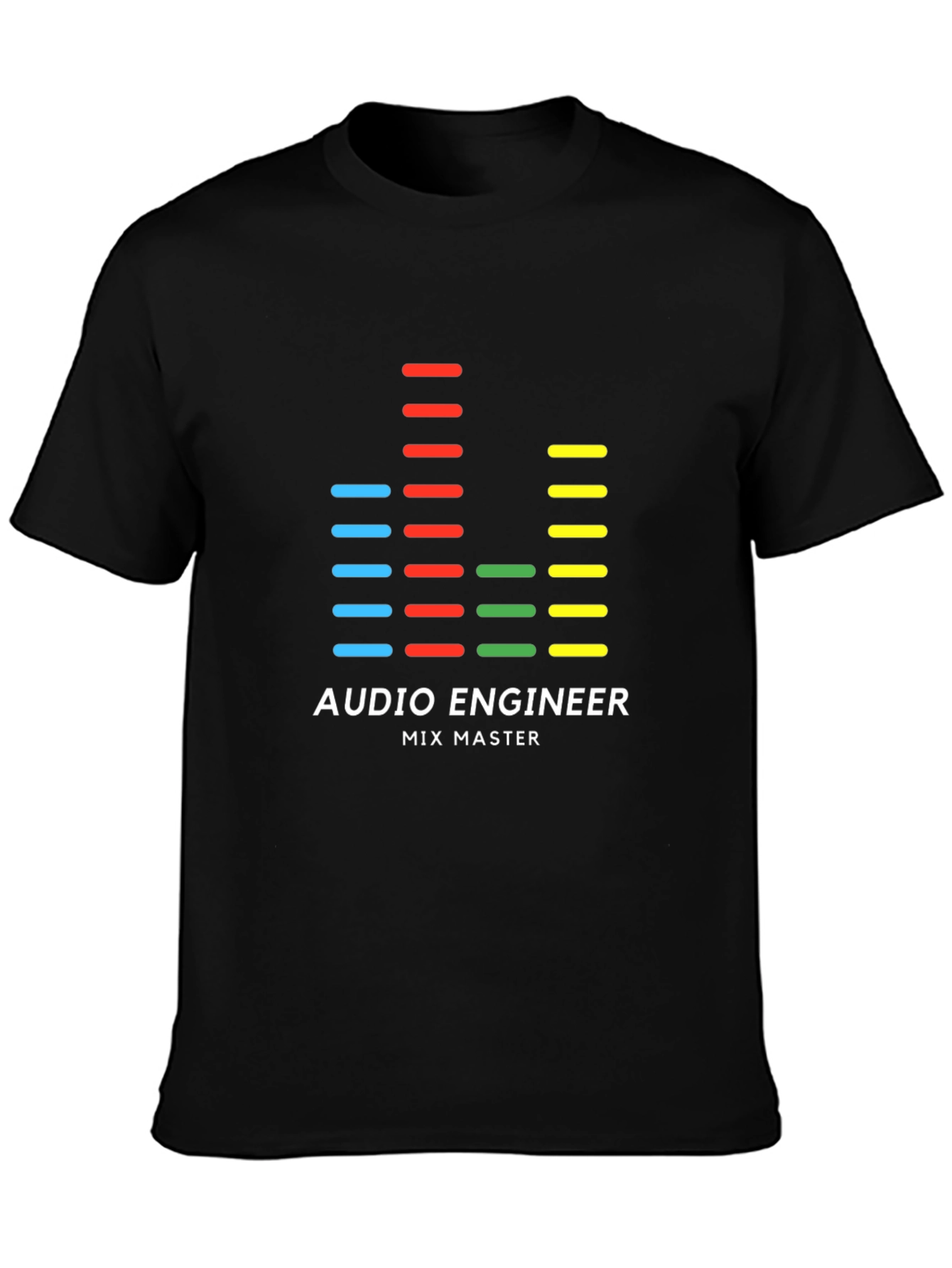 Black Audio Engineer Mix Master Graphic Tee view 3