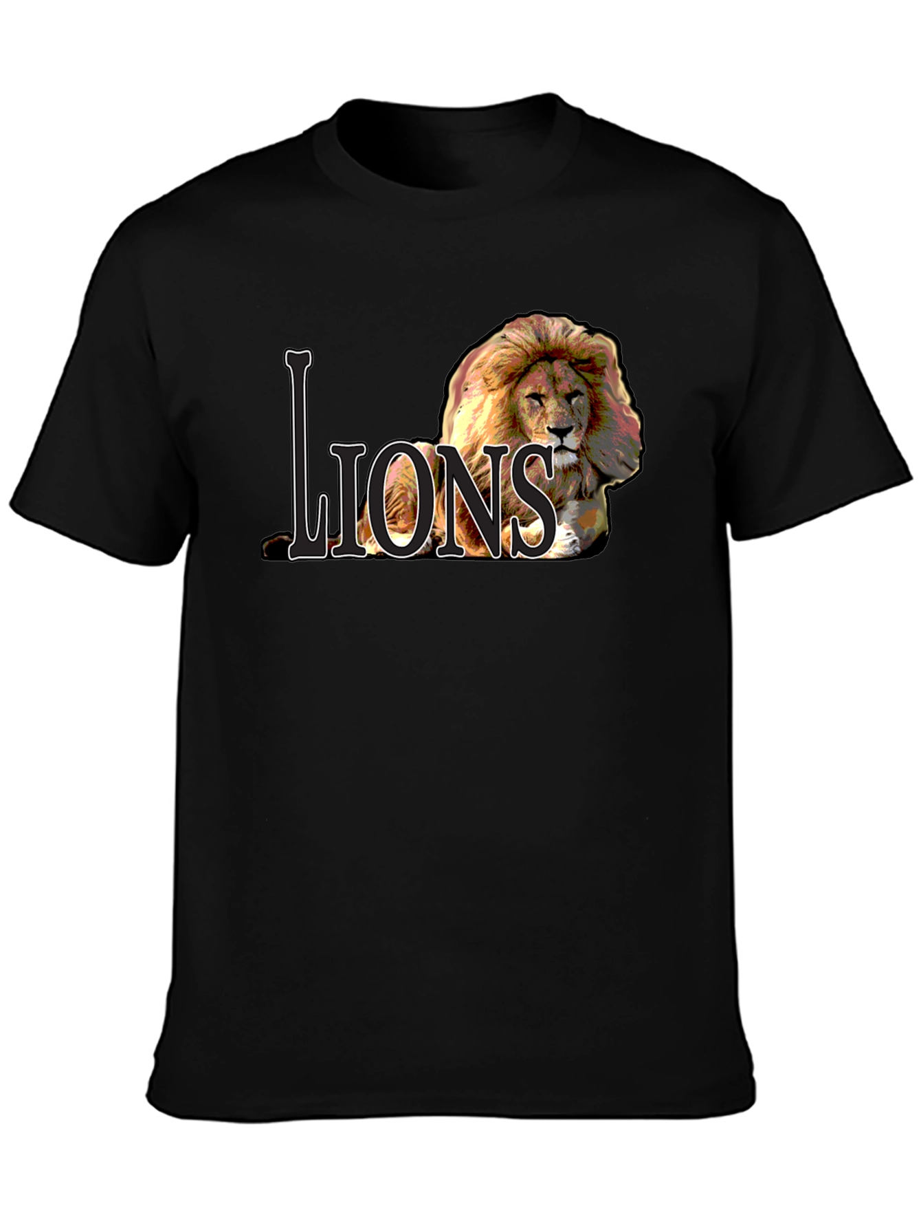 Black Lions Graphic Tee - Bold Lion Design view 3