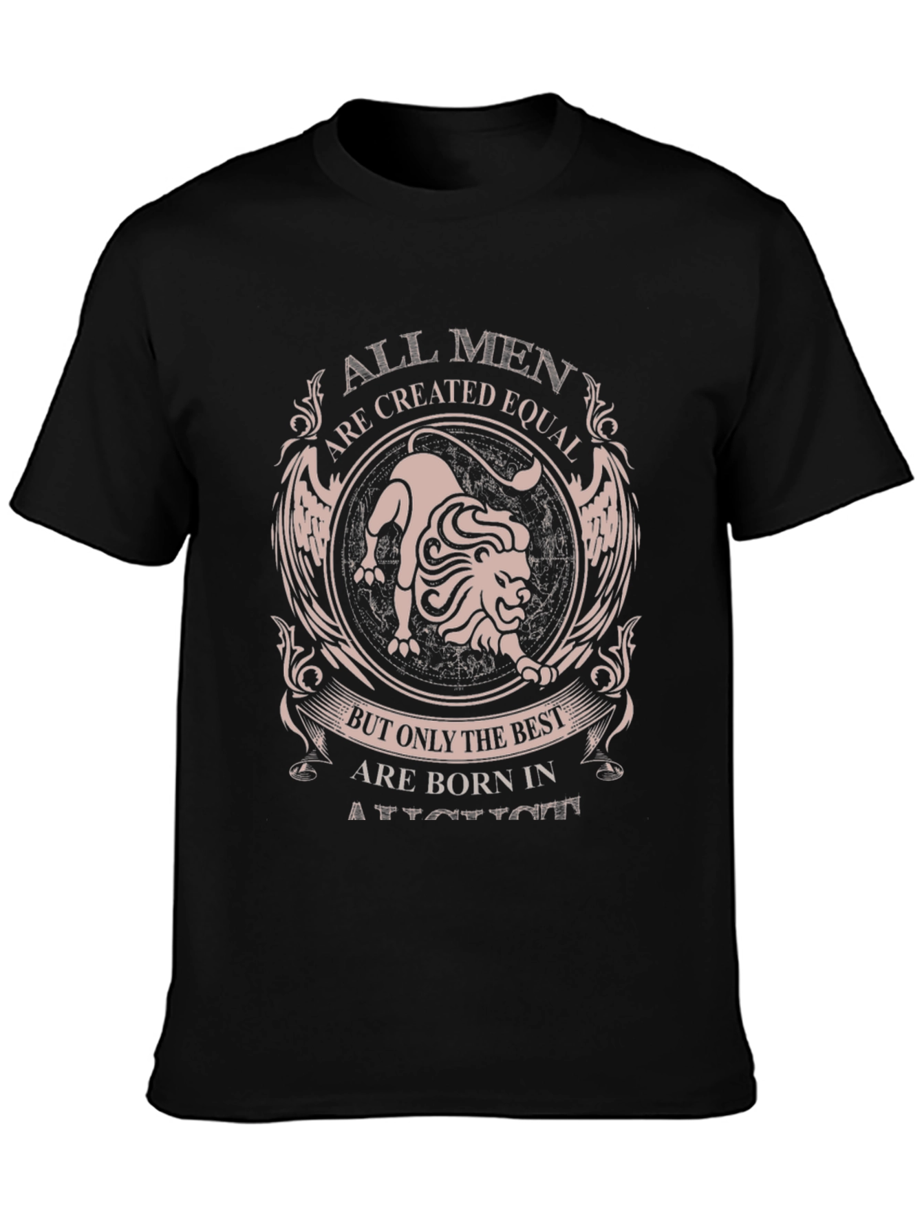 Black All Men Are Created Equal Lion T-Shirt view 3
