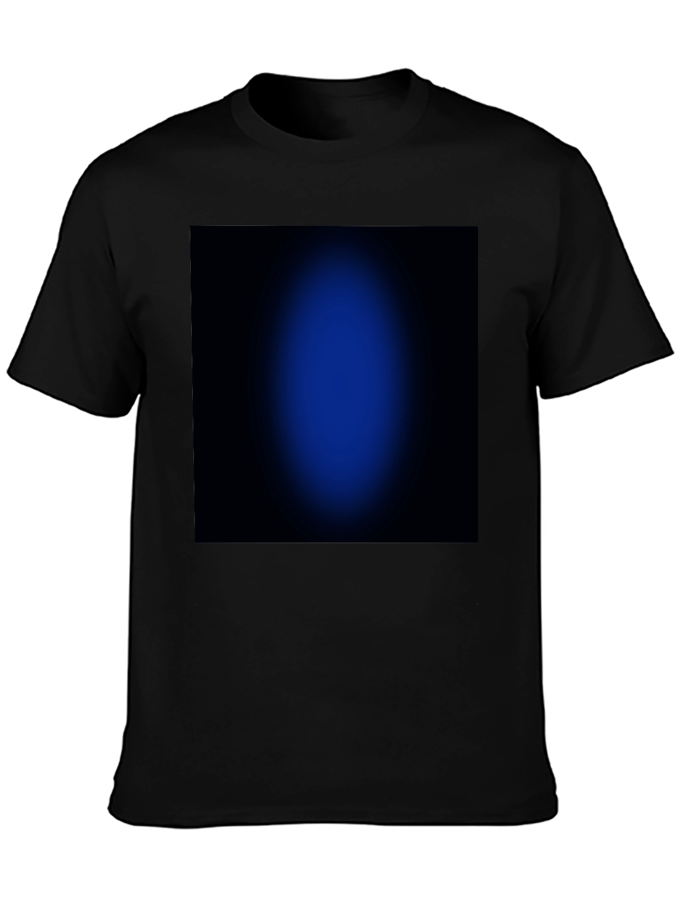 Black Black T-Shirt with Abstract Blue Design view 3