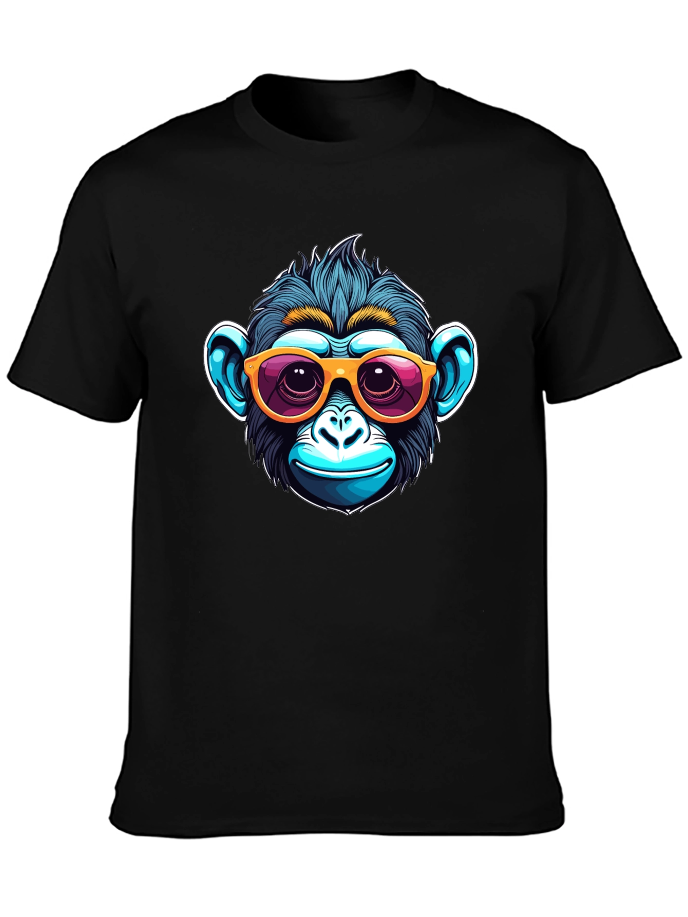Black Cool Monkey Graphic Tee view 3