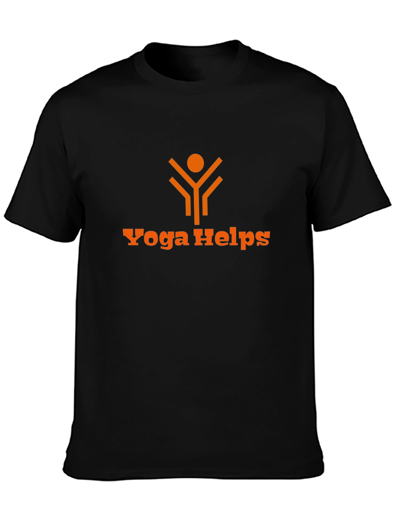 Black Yoga Helps Graphic Tee - Black Cotton Blend view 3