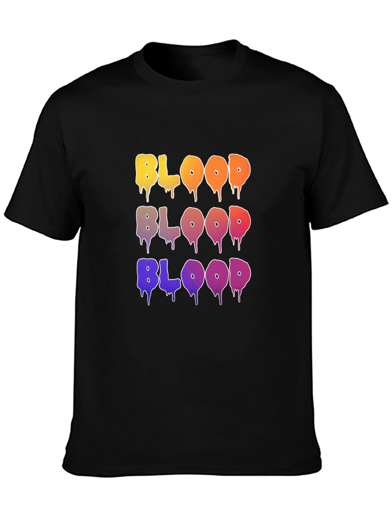 Black Colorful BLOOD Graphic T-Shirt view 3