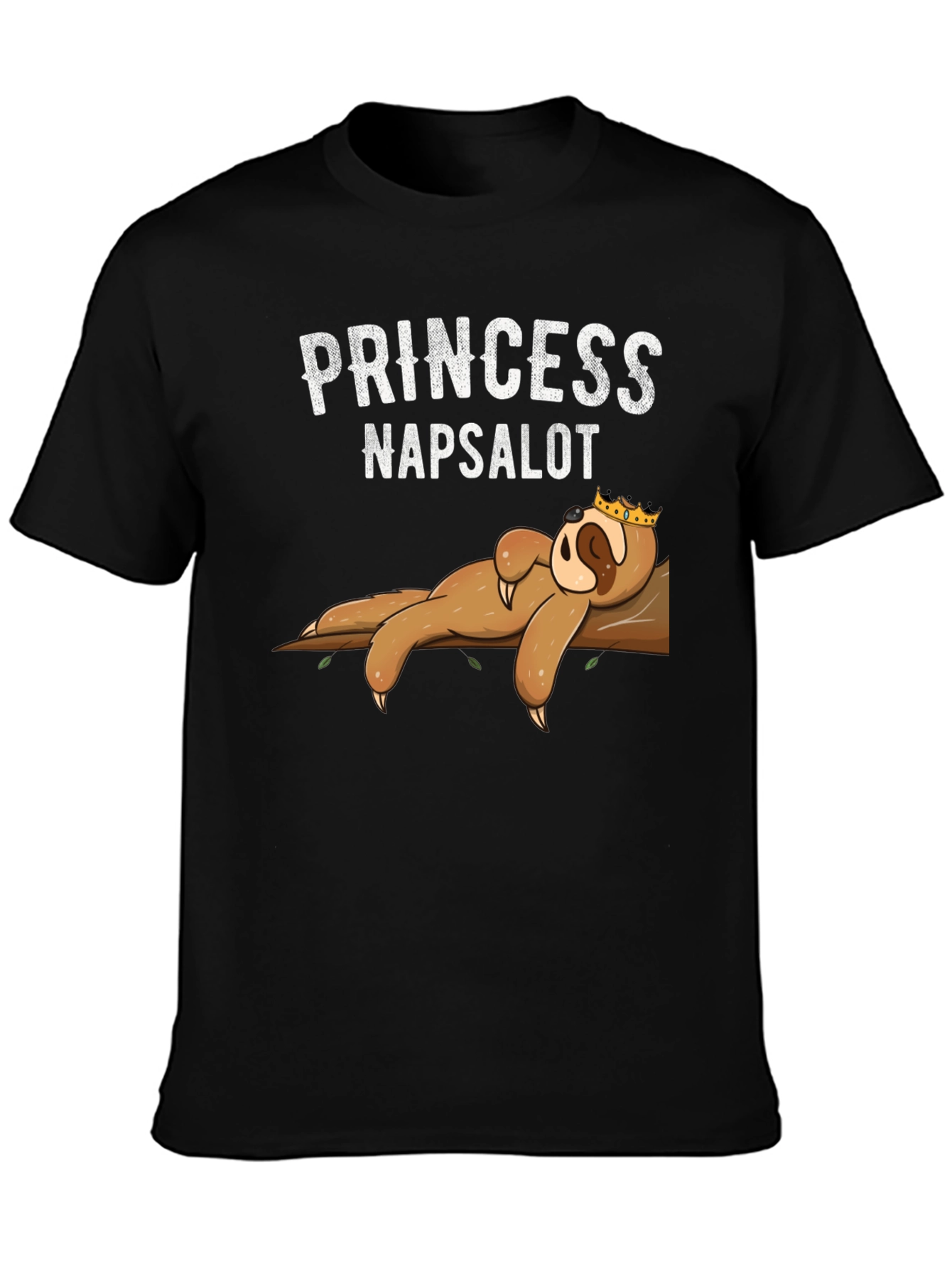 Black Princess Napsalot Sloth Graphic T-Shirt view 3
