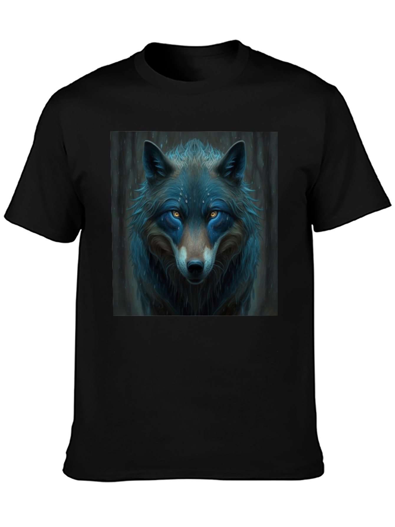 Black Wolf Graphic T-Shirt - Cool Animal Design view 3