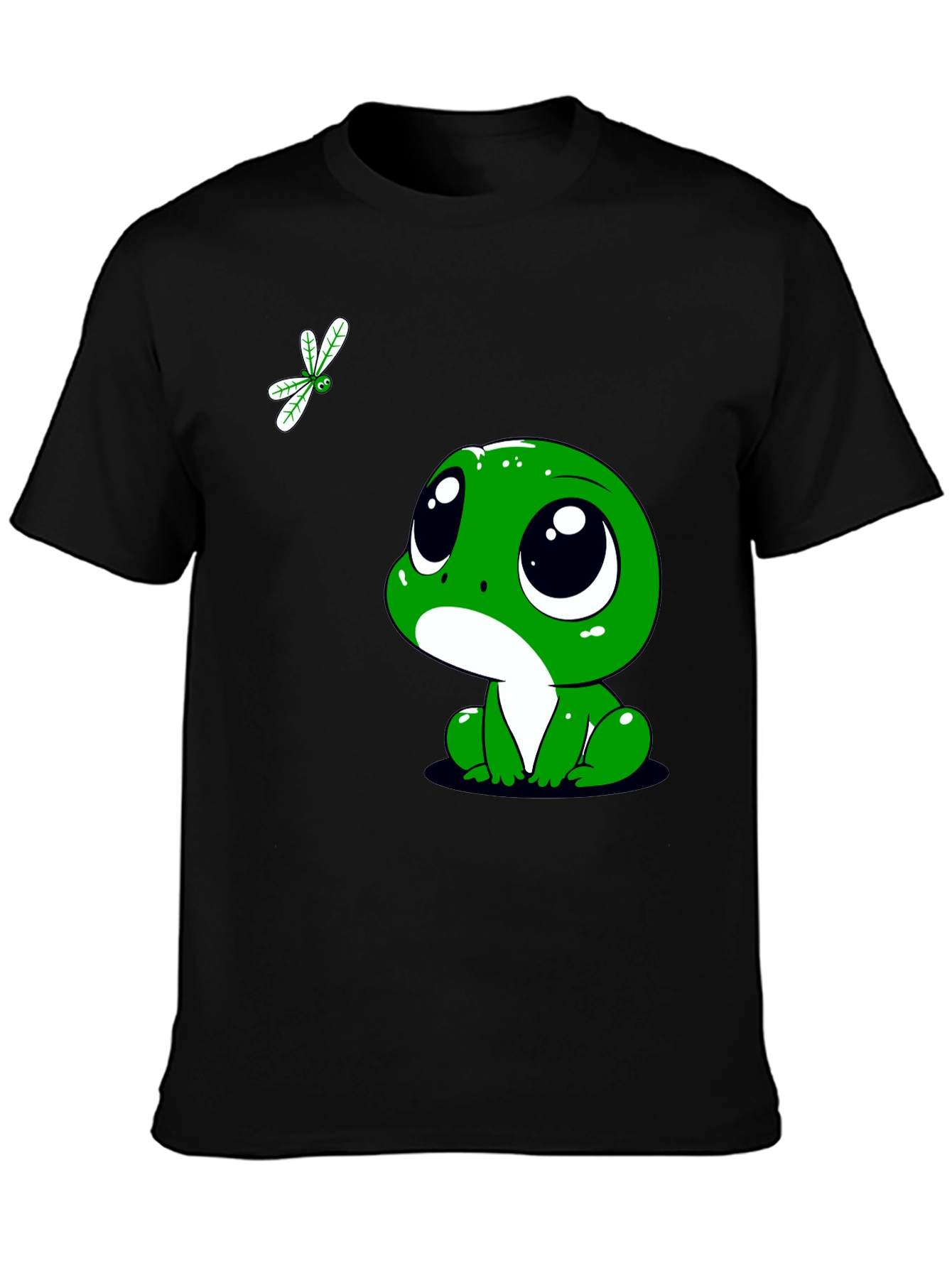 Black Cute Frog Graphic Tee - Whimsical Style view 3