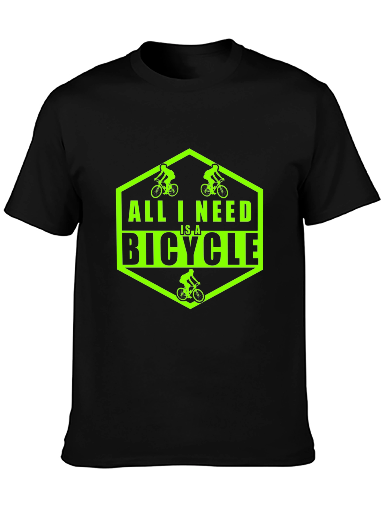 Black All I Need Is A Bicycle Graphic T-Shirt view 3