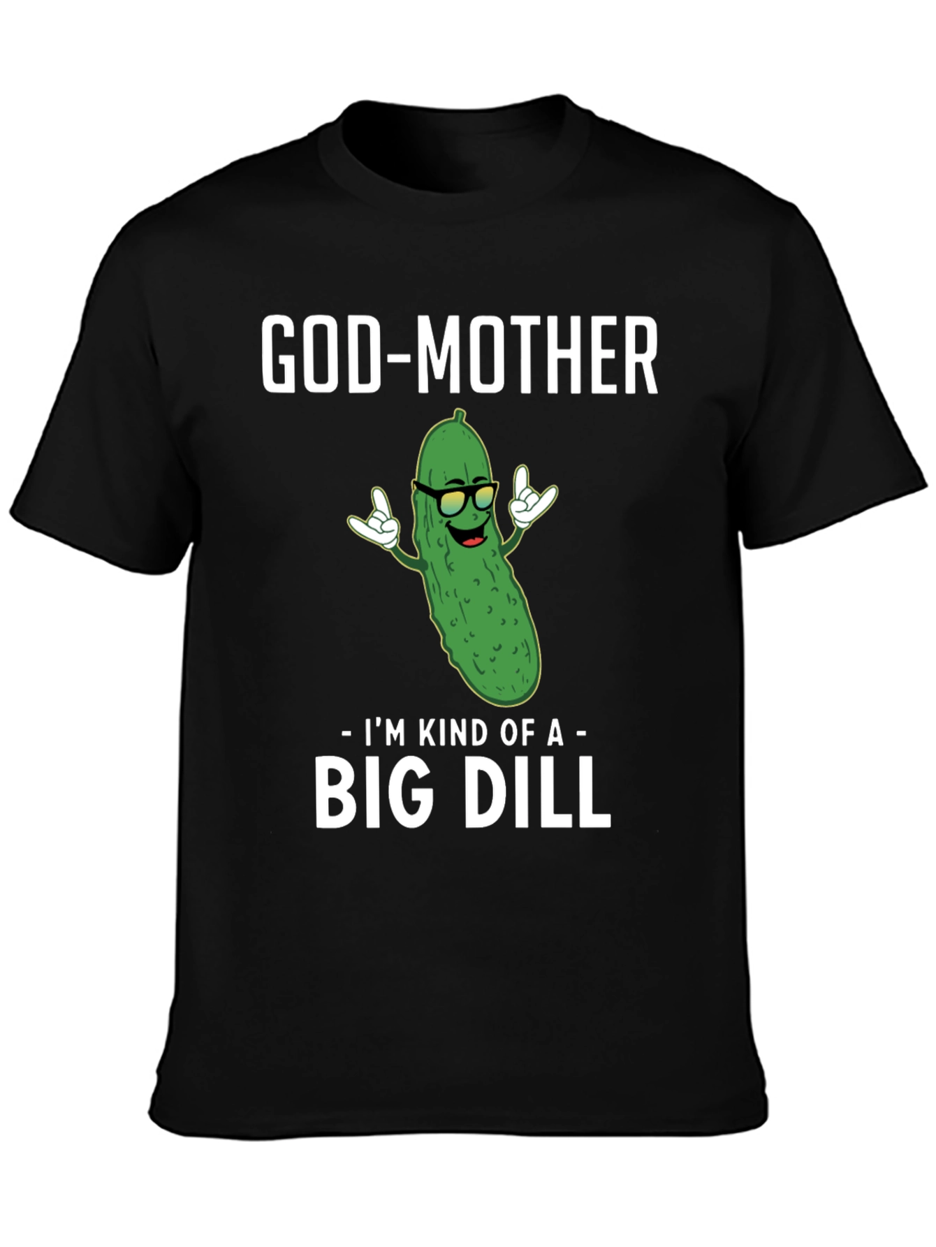 Black God-Mother Big Dill Graphic T-Shirt view 3