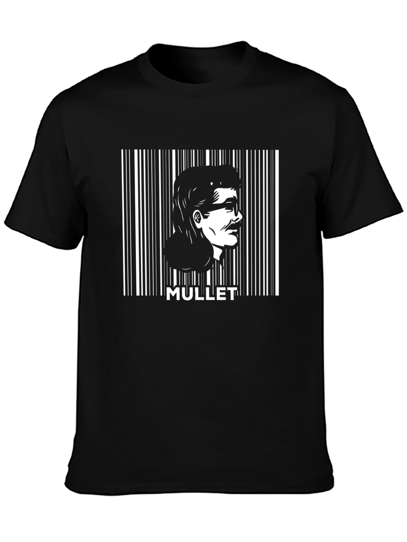 Black Mullet Barcode Graphic Tee - Retro Style view 3