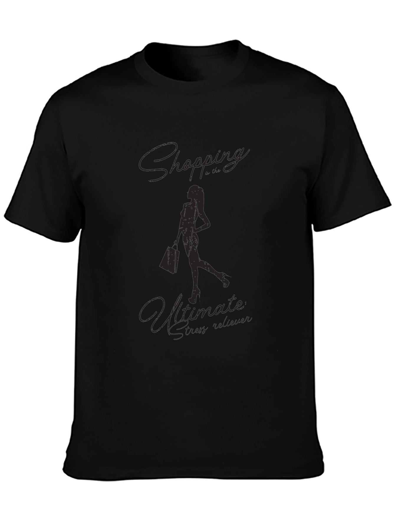 Black Shopping Ultimate Stress Reliever T-Shirt view 3
