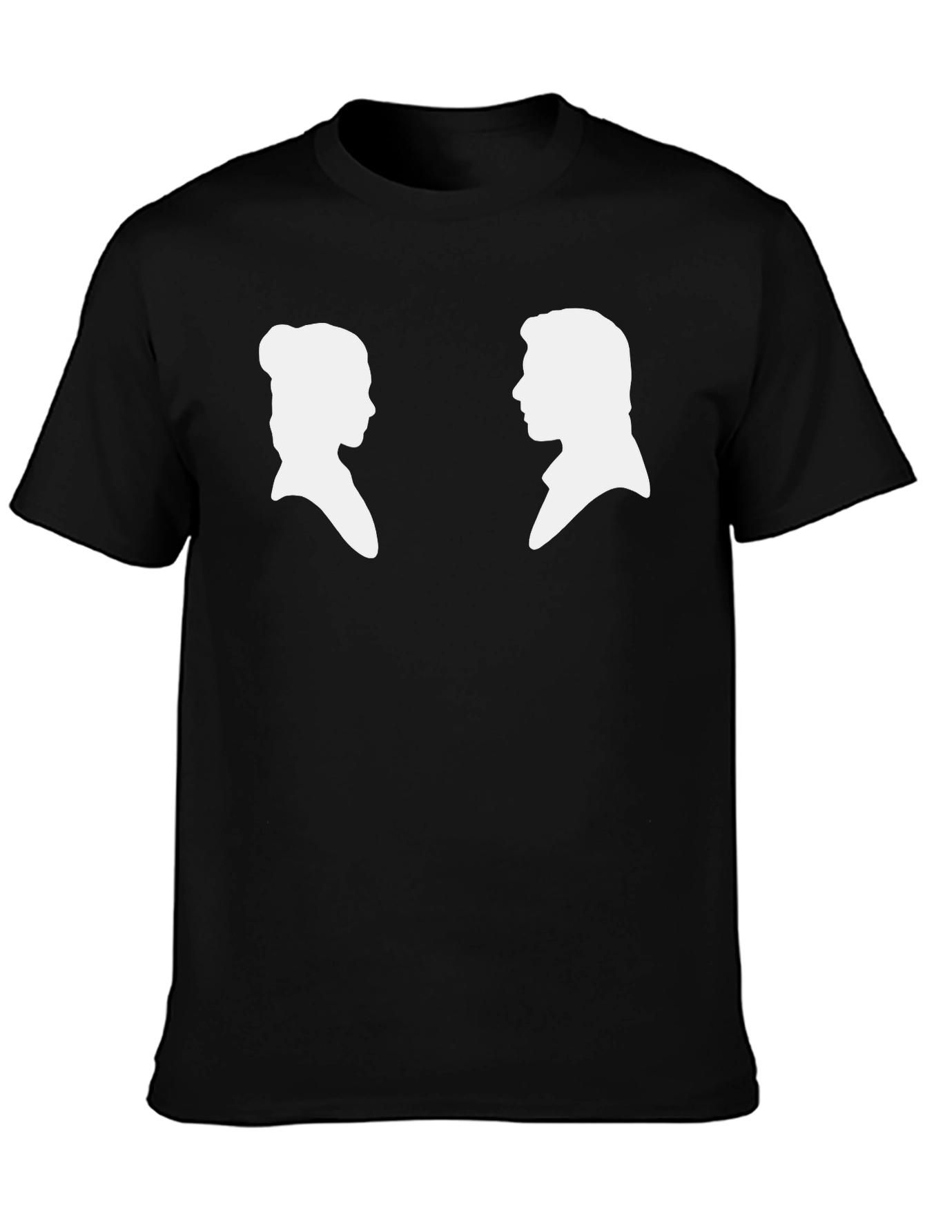 Black Silhouette Couple Graphic Tee - Black view 3