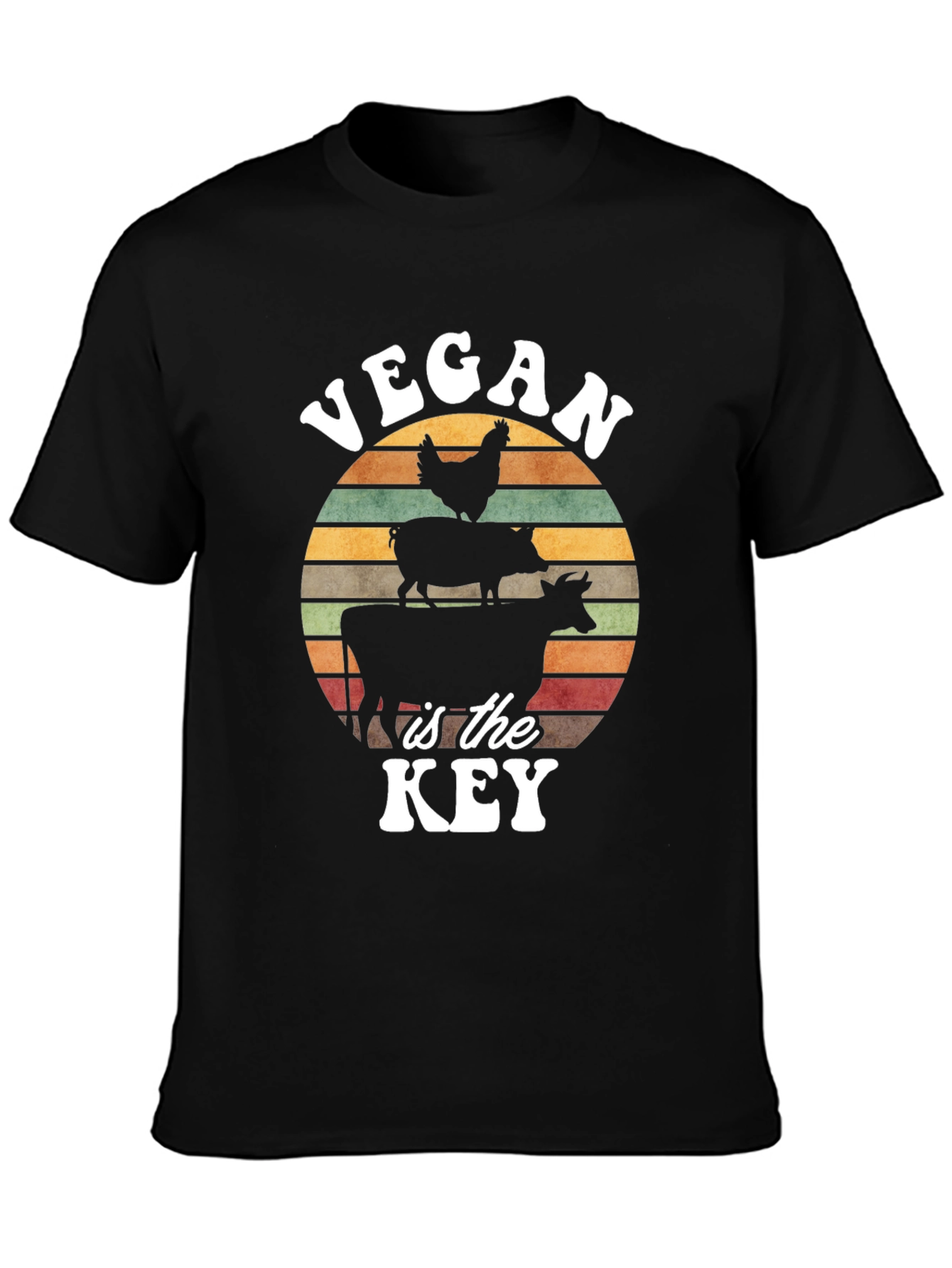Black Vegan is the Key T-Shirt view 3