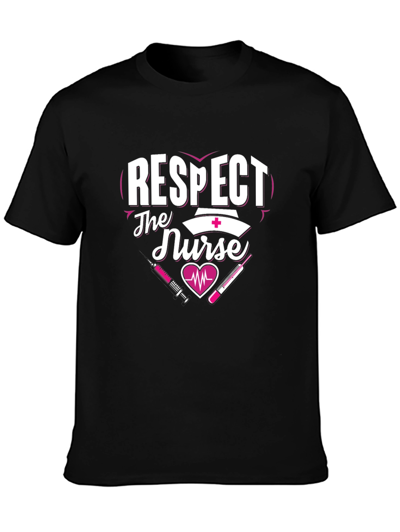 Black Respect The Nurse T-Shirt - Healthcare Apparel view 3