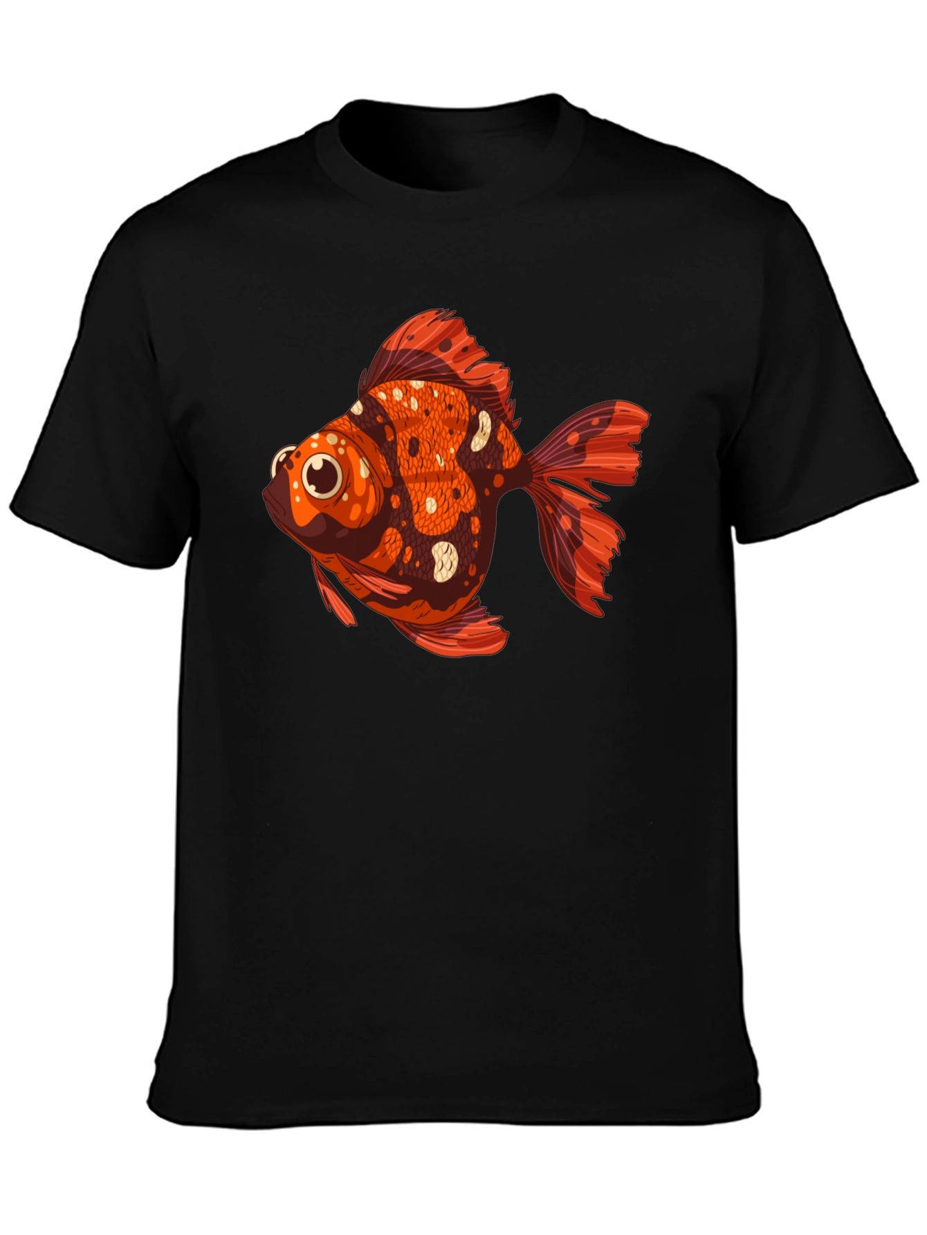 Black Goldfish Graphic Tee - Unique Animal T-Shirt view 3