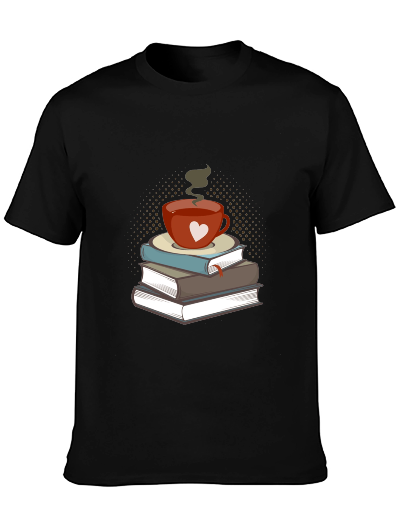 Black Book Lover's Tee: Coffee & Books Design view 3