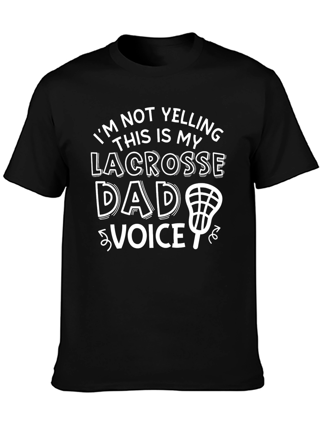 Black Lacrosse Dad Voice T-Shirt - Novelty Apparel view 3