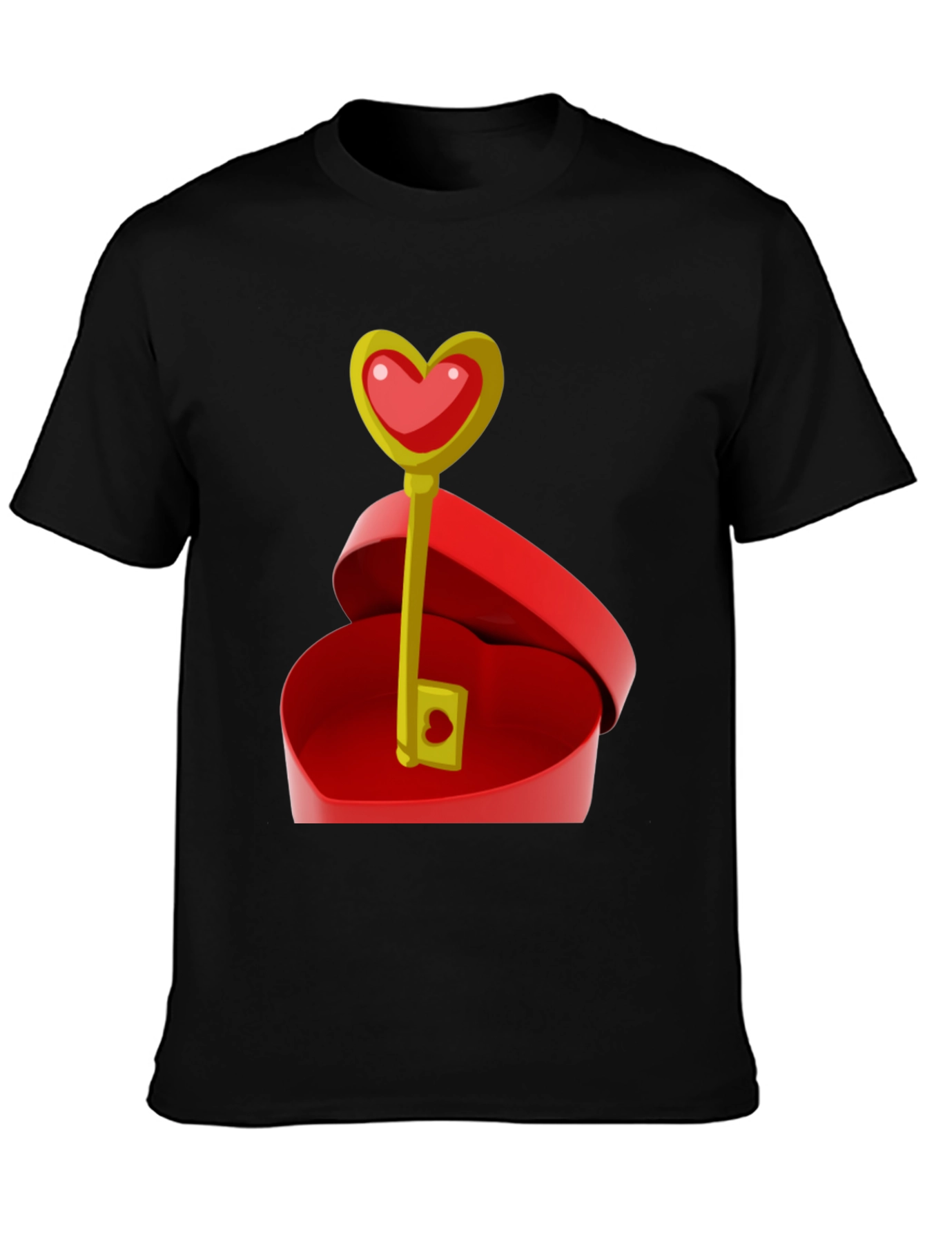 Black Heart Key Graphic Tee - Unlock Your Love! view 3