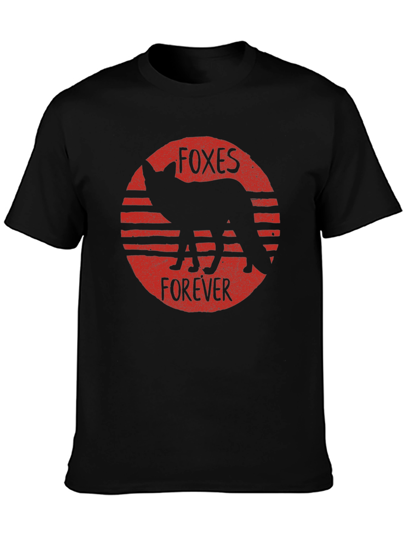 Black Foxes Forever Black Graphic T-Shirt view 3