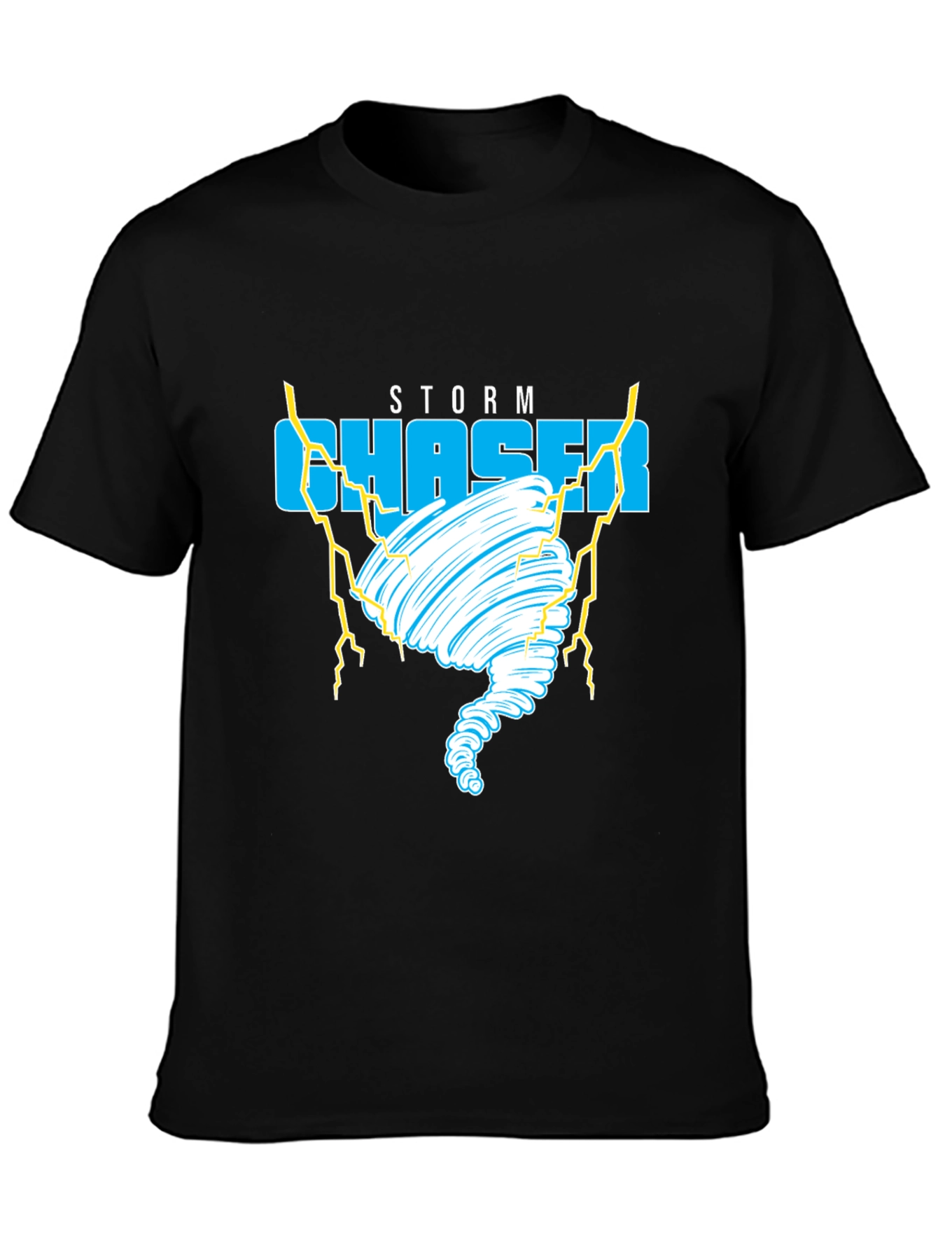 Black Storm Chaser Graphic Tee - Tornado Design view 3