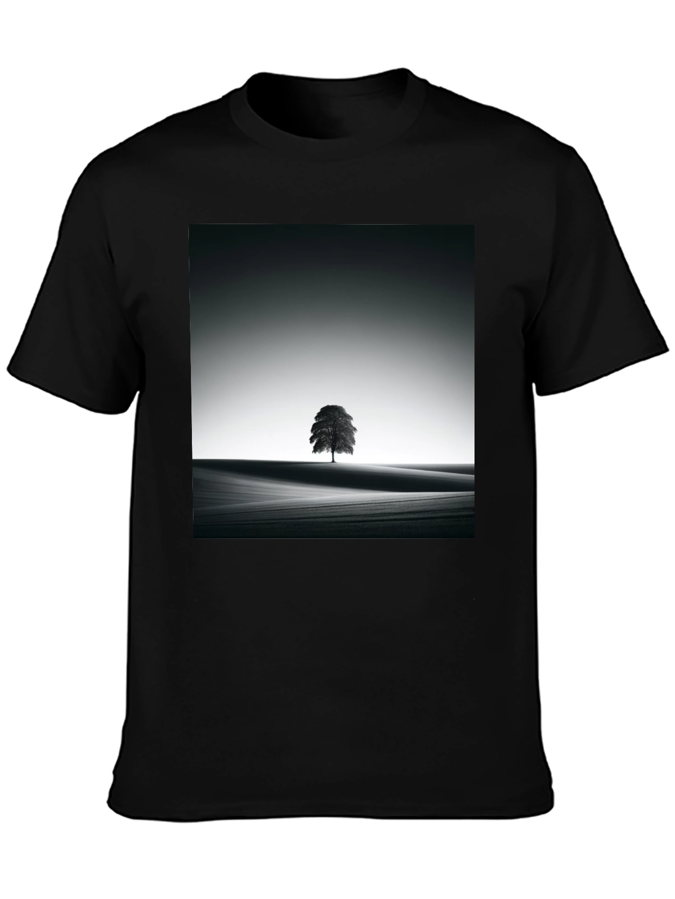 Black Monochrome Tree Graphic Tee - Artistic Menswear view 3