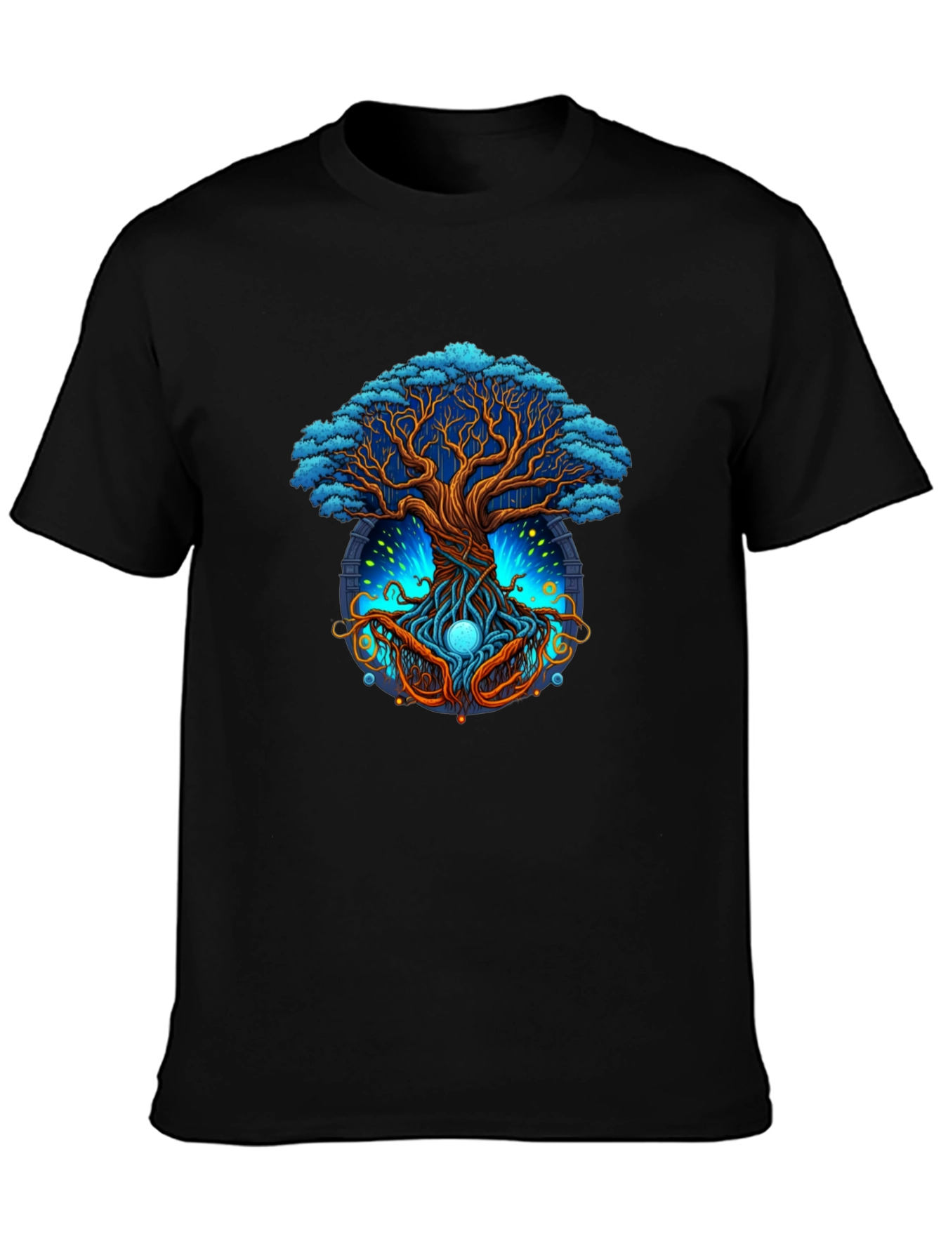 Black Mystic Tree Graphic Tee - Nature Inspired Design view 3