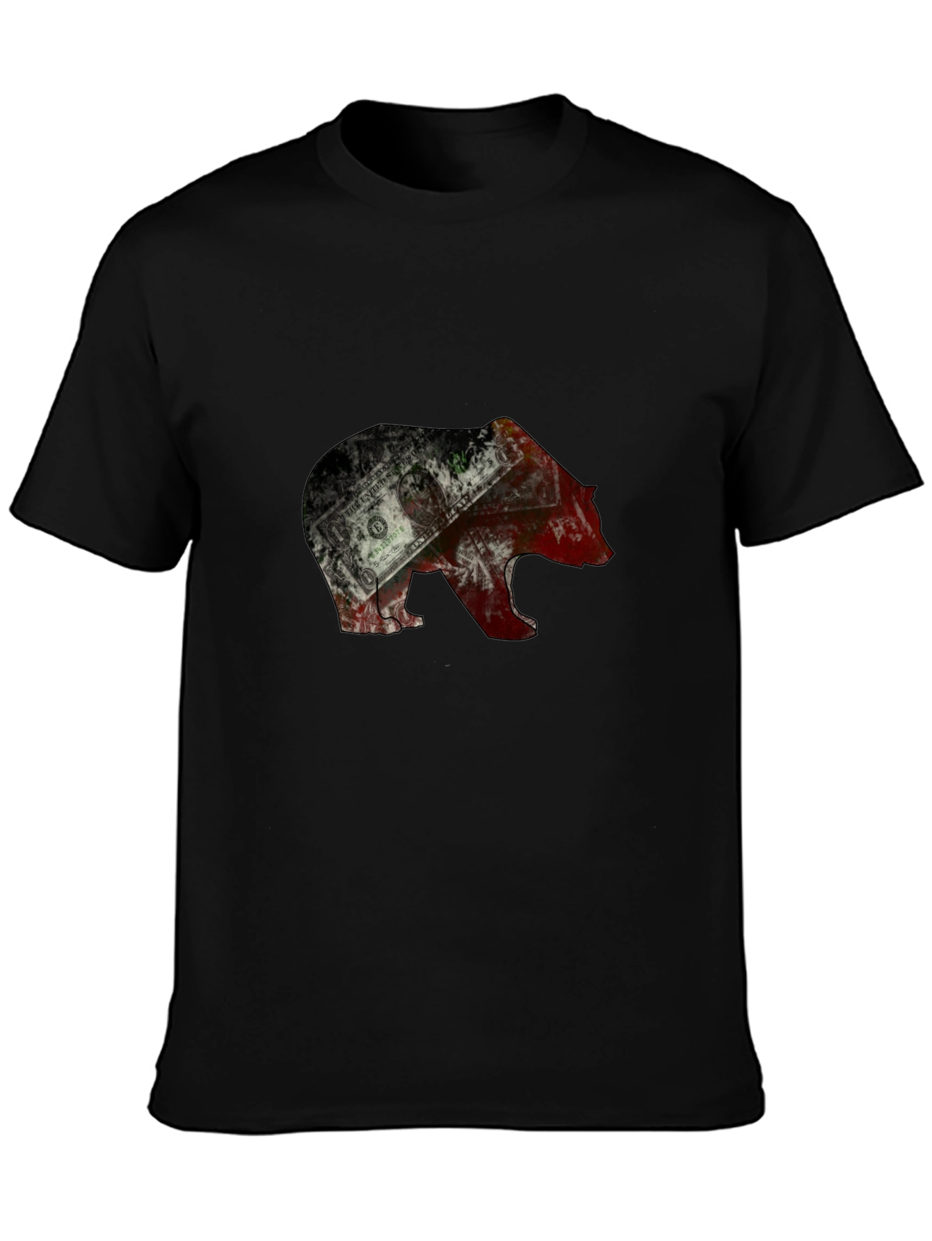 Black Bear Graphic Men's T-Shirt - Black view 3