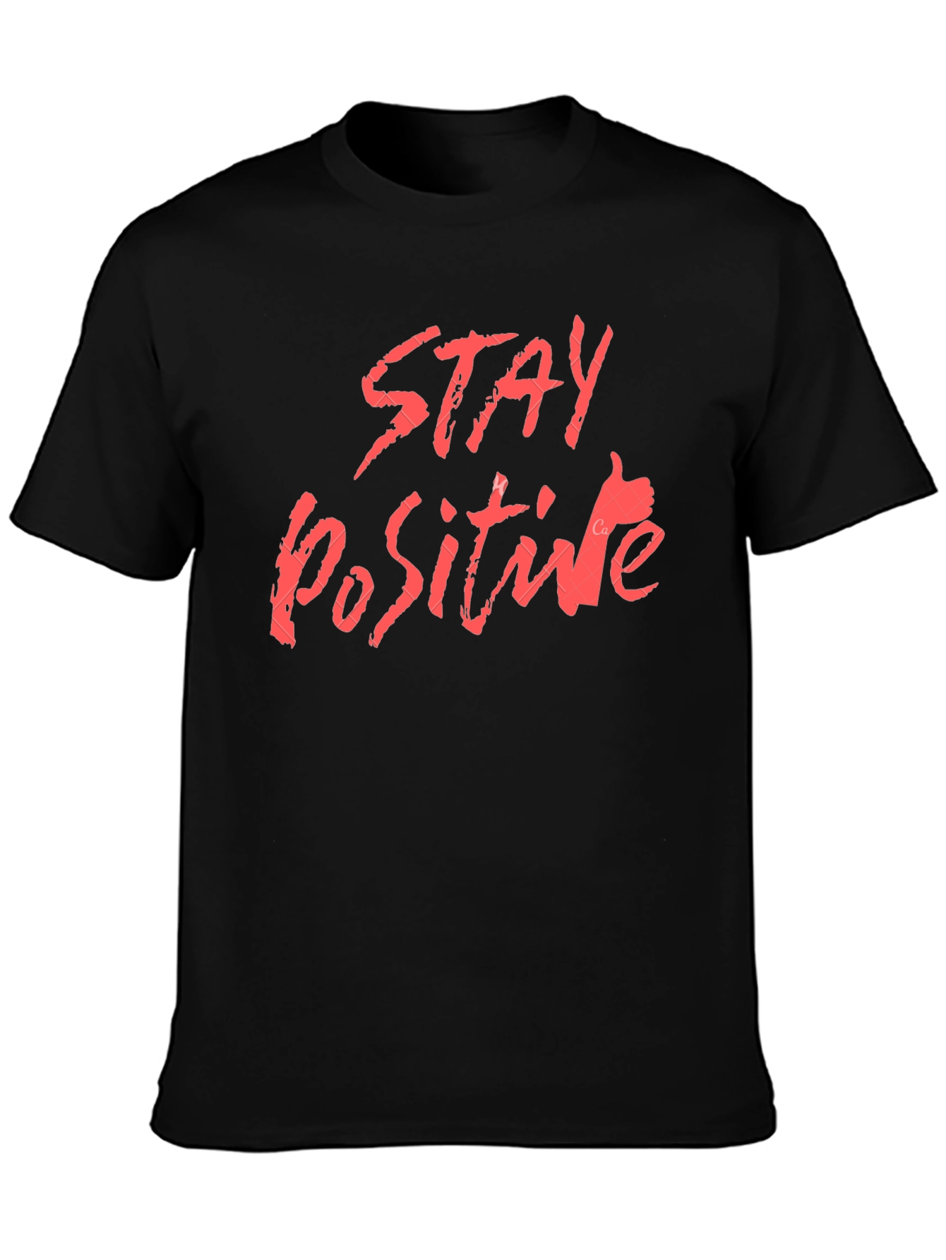 Black Stay Positive Graphic Tee - Black Cotton T-Shirt view 3