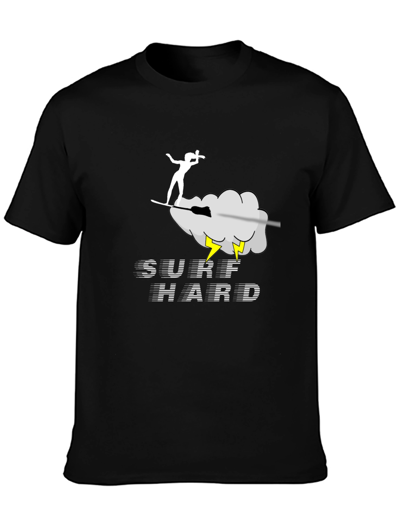 Black Surf Hard Graphic Tee - Black view 3