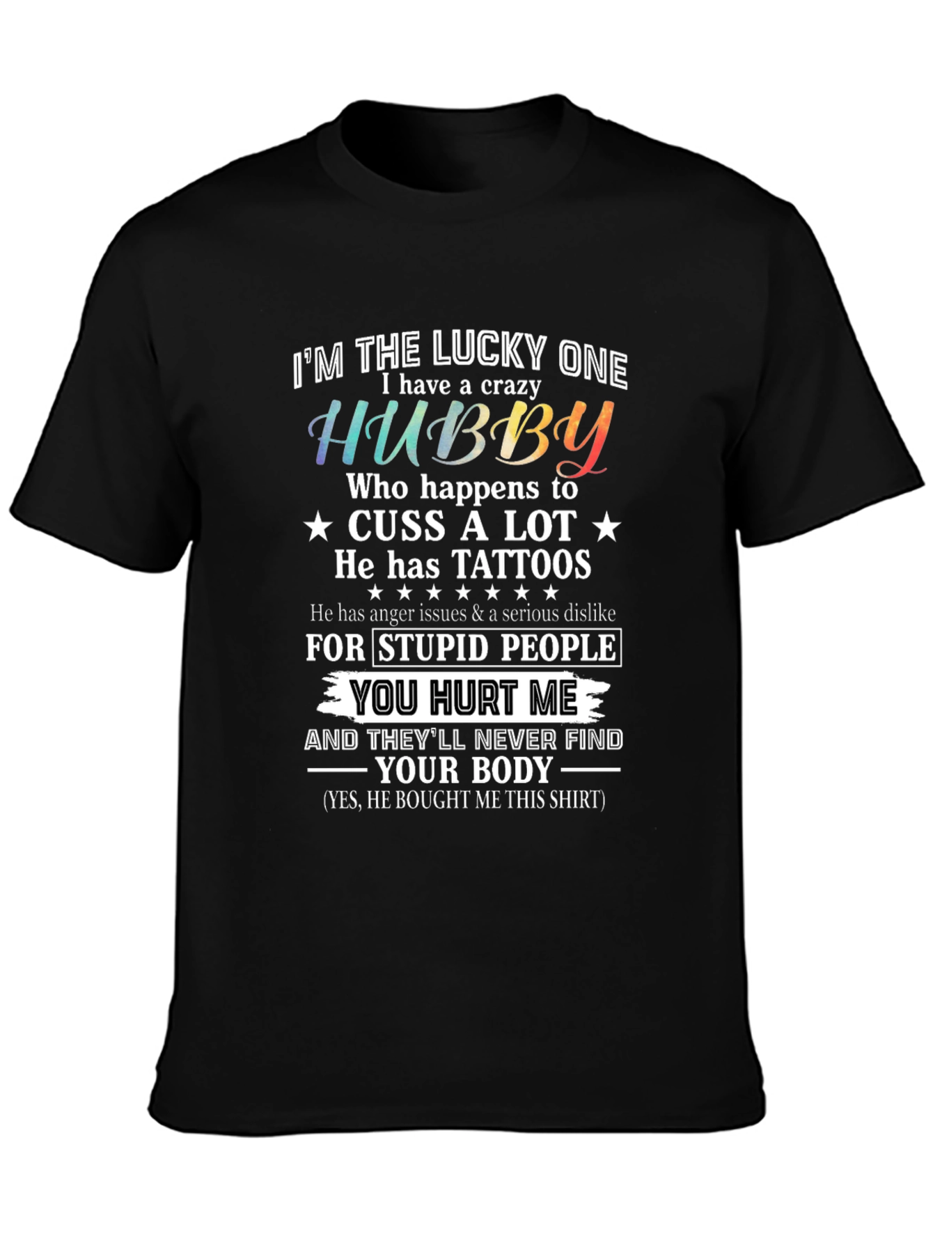 Black Crazy Hubby Graphic Tee - Husband Gift view 3