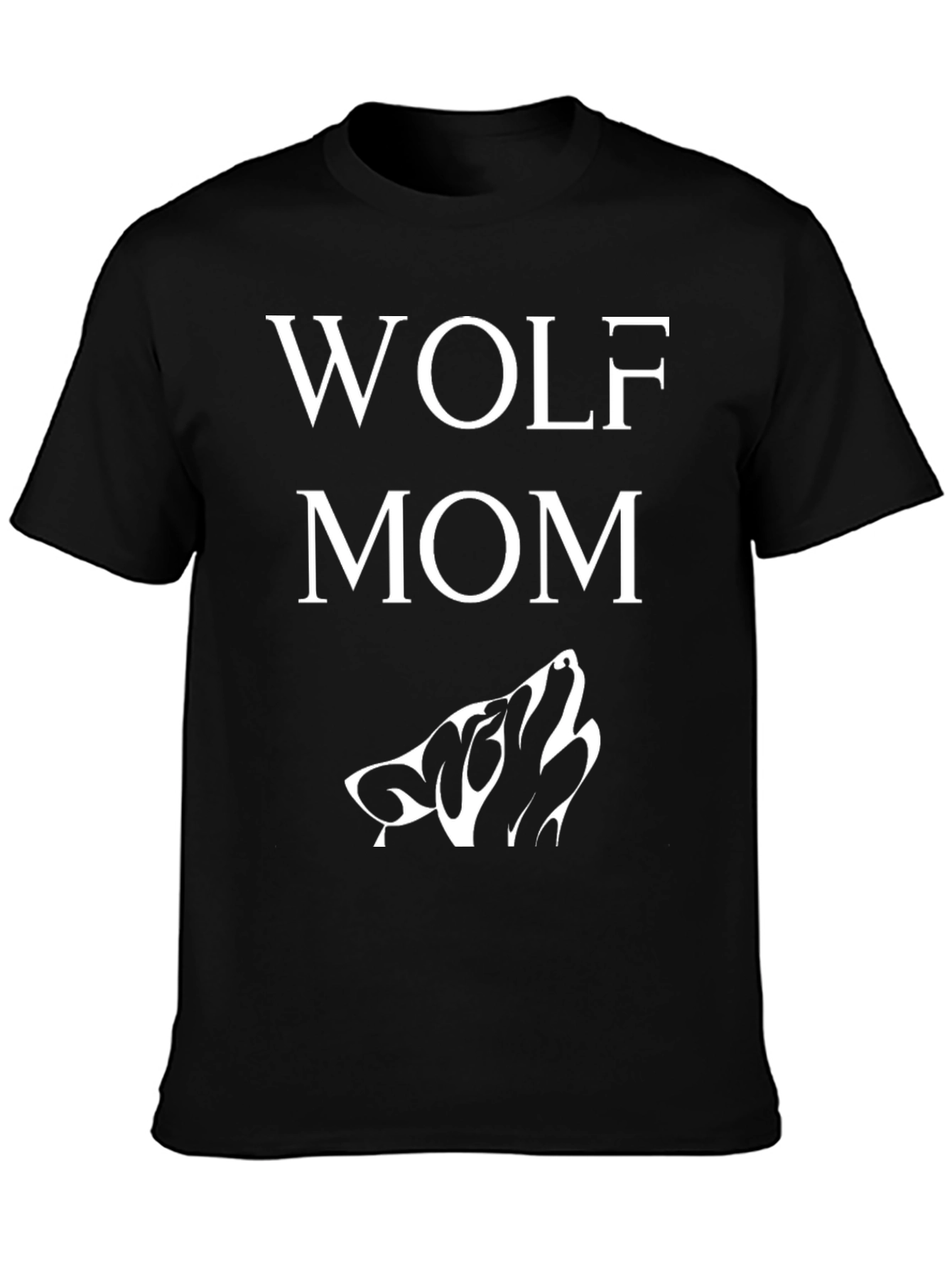 Black Wolf Mom Graphic T-Shirt view 3