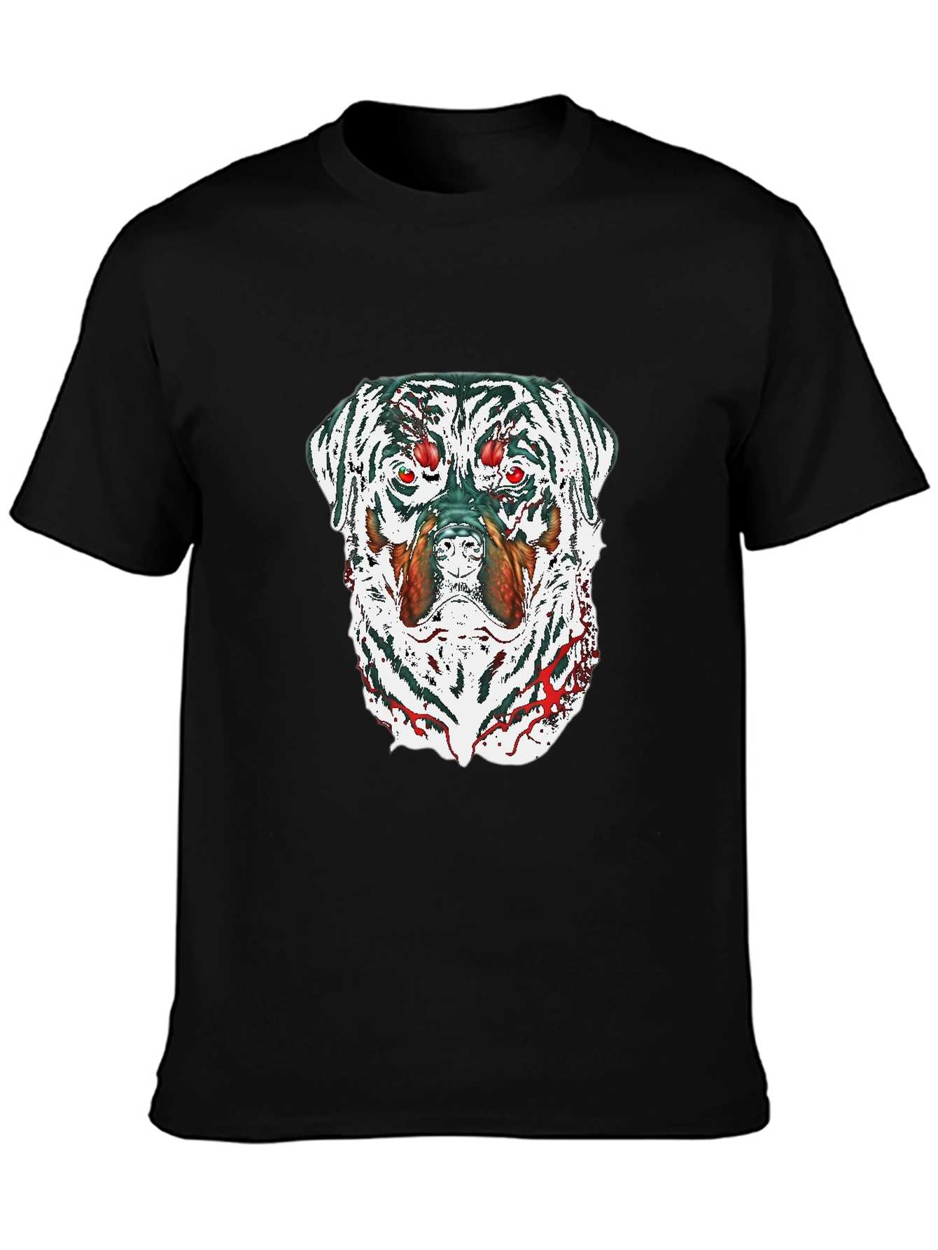 Black Zombie Rottweiler Graphic Tee - Black view 3