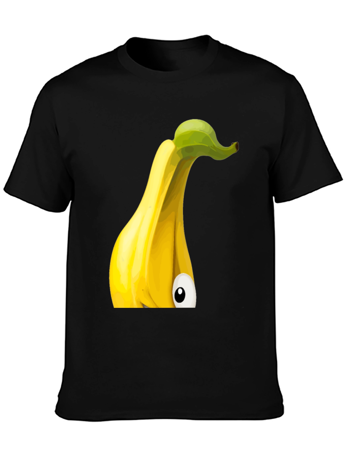 Black Funny Banana Cartoon Graphic T-Shirt view 3