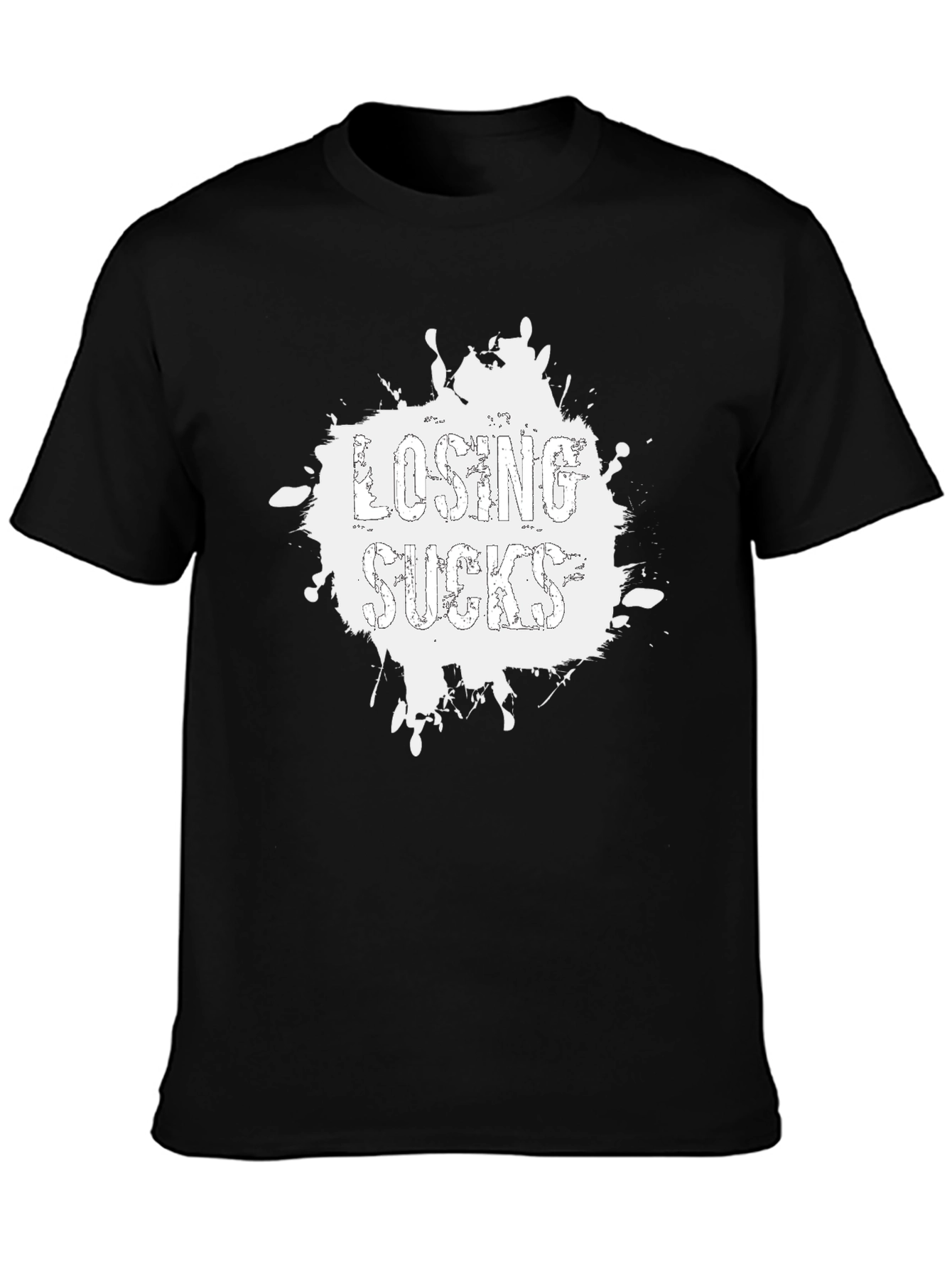 Black Losing Sucks Graphic T-Shirt - Stylish Men's Black Tee view 3