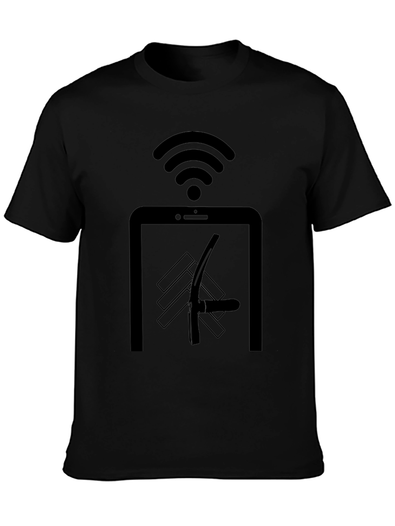 Black Novelty Black T-Shirt: Digital Detox Humor view 3