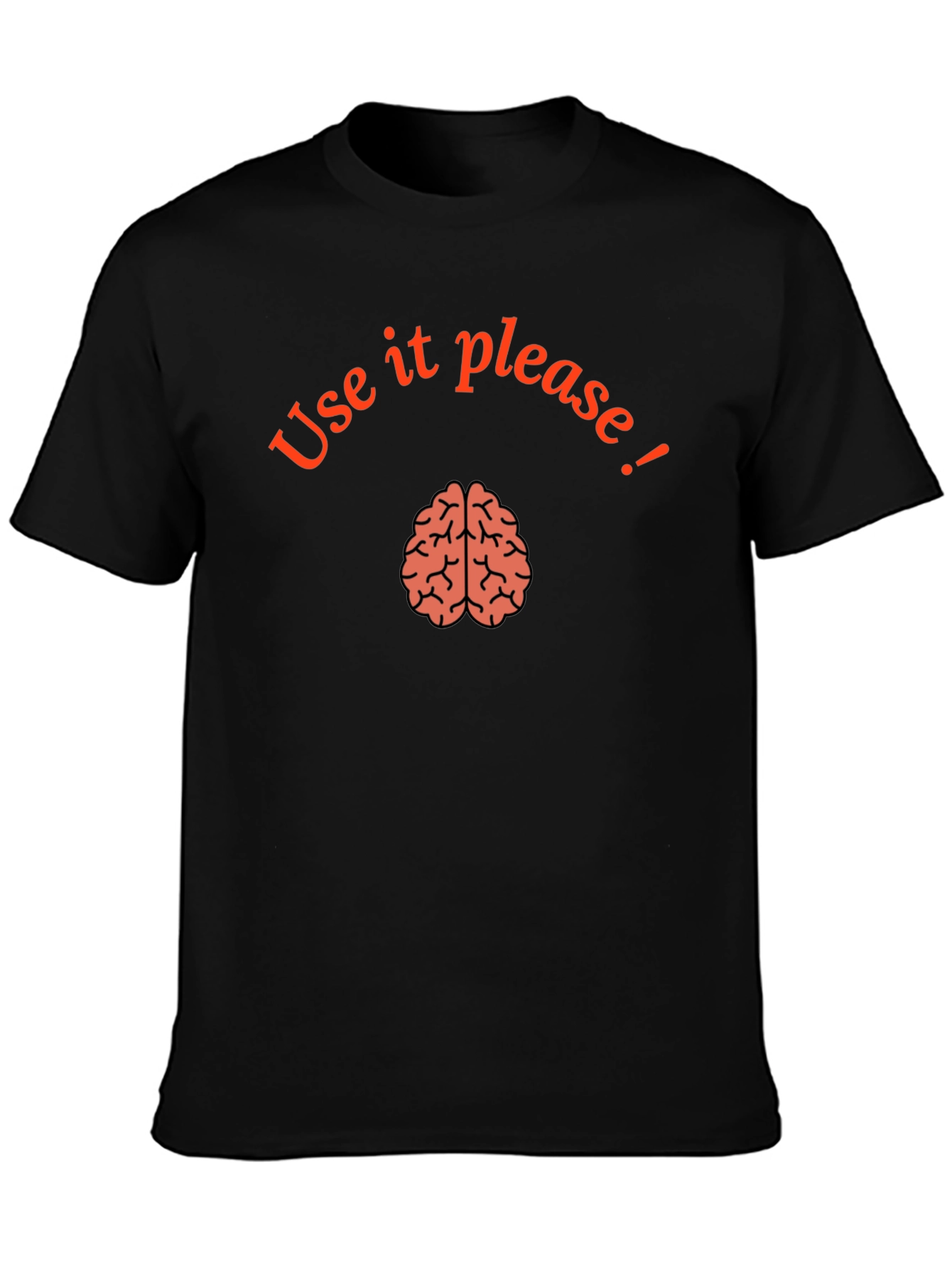 Black Use Your Brain Graphic T-Shirt - Smart Casual view 3
