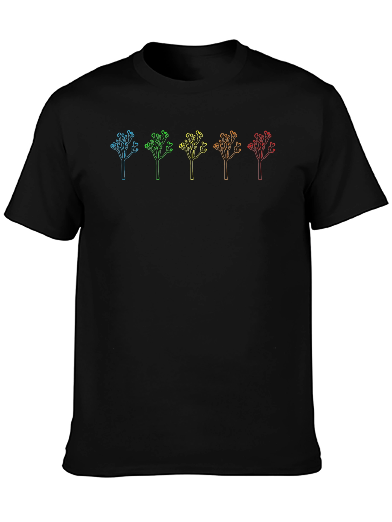 Black Rainbow Joshua Tree Graphic Tee - Black Cotton Blend view 3