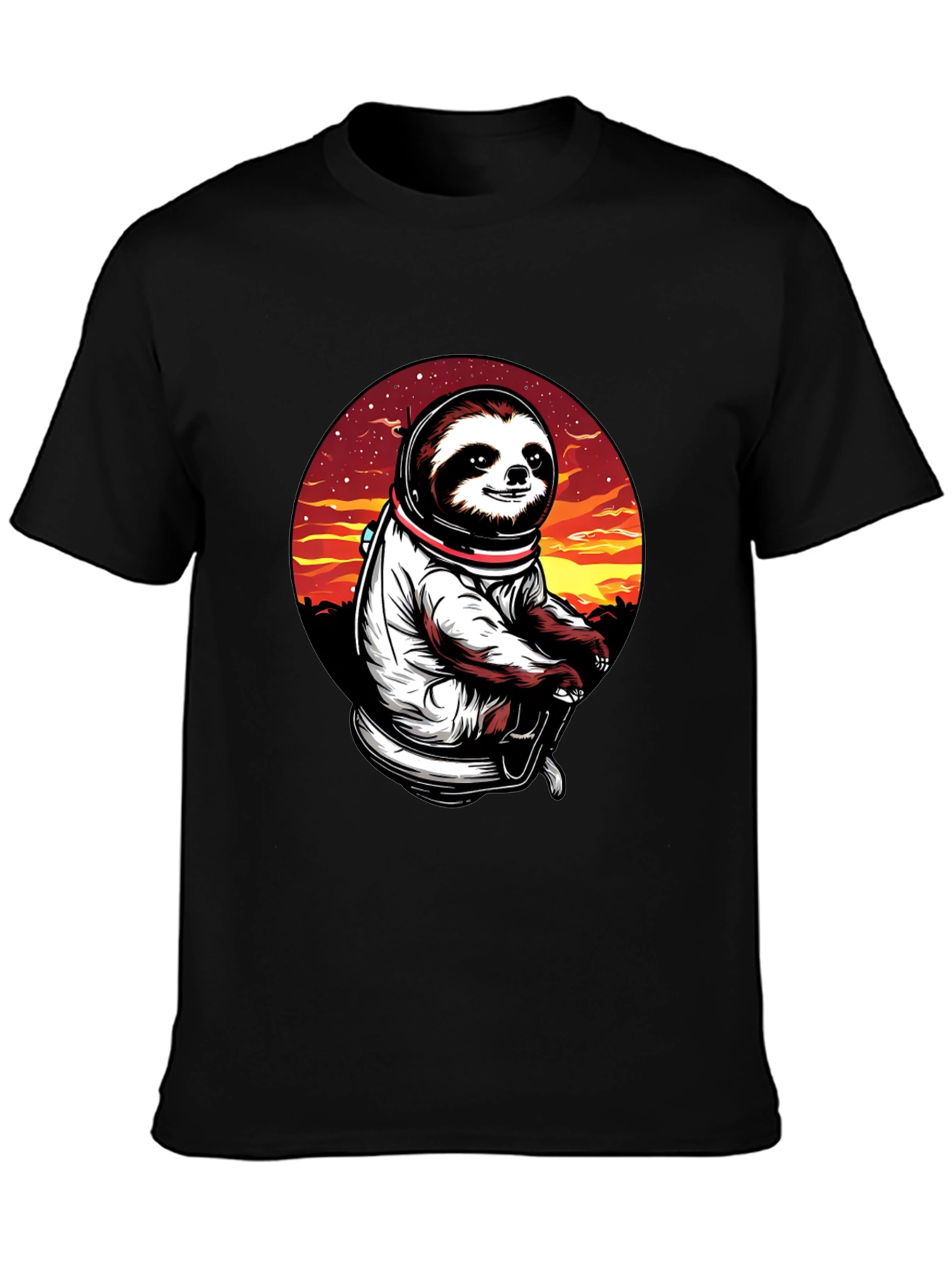 Black Sloth Astronaut T-Shirt - Space Explorer Tee view 3