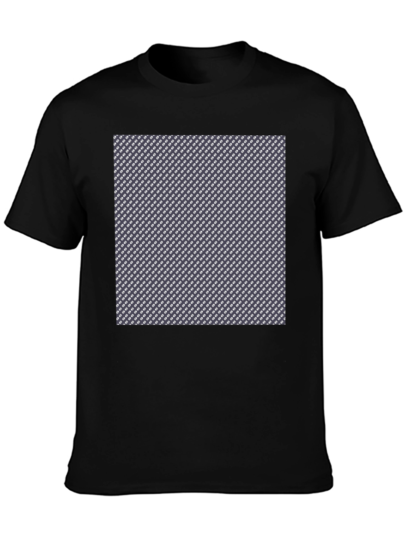 Black Patterned Black T-Shirt - Stylish Casual Wear view 3