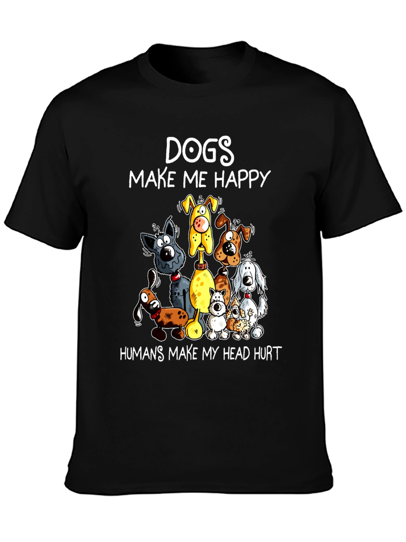 Black Dogs Make Me Happy Graphic T-Shirt view 3