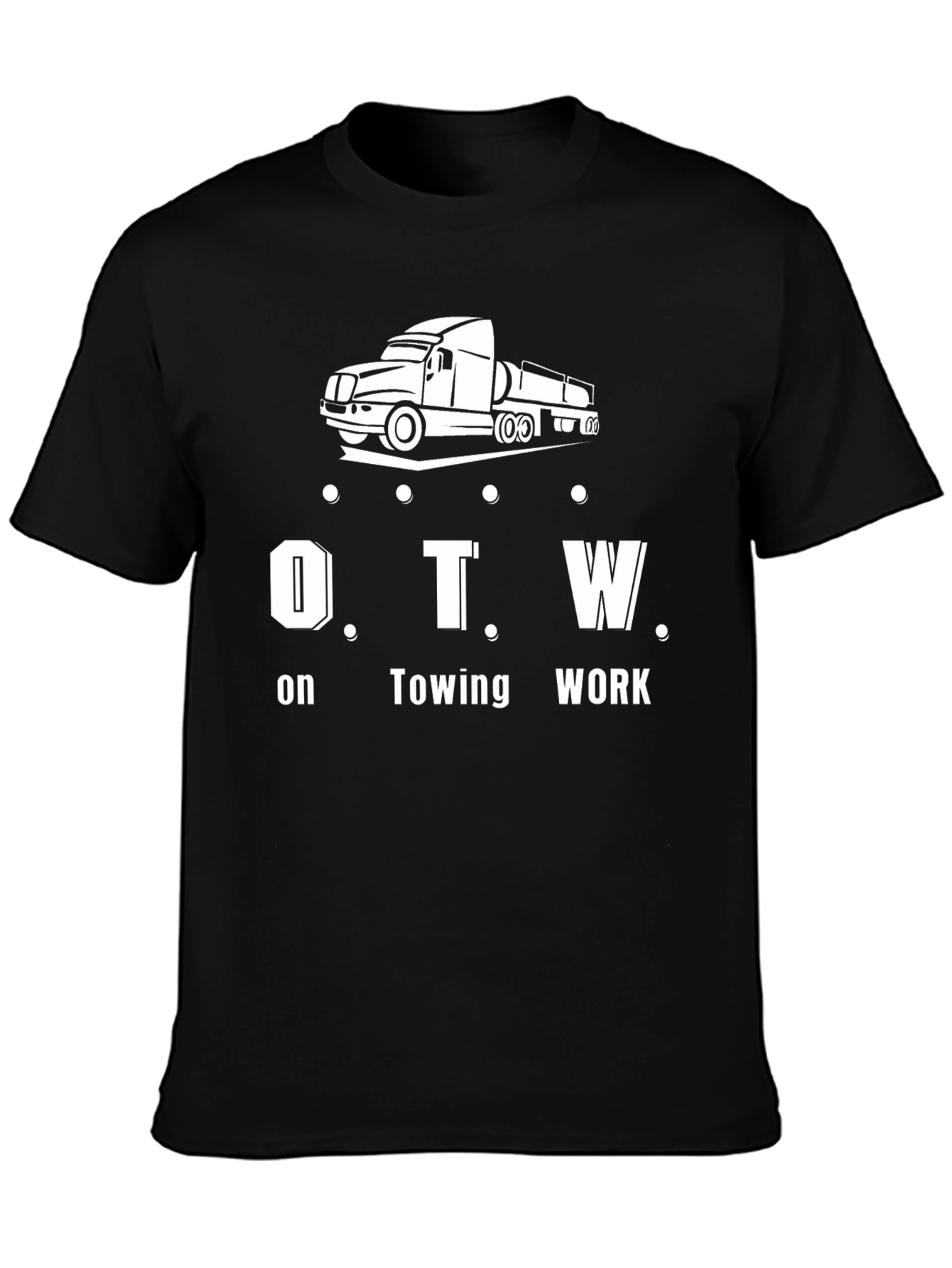 Black OTW Towing Work Graphic Tee view 3