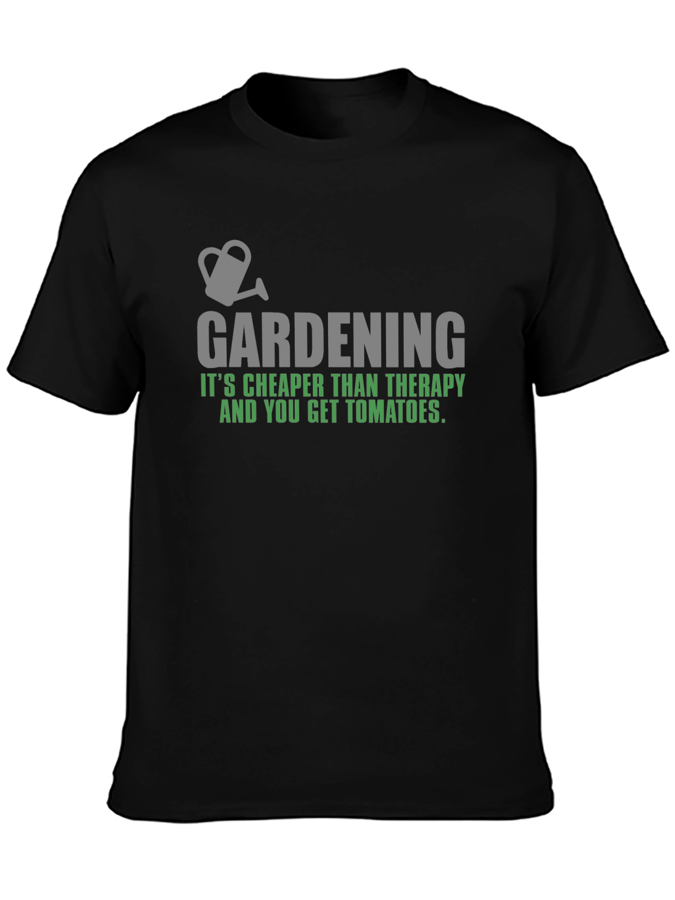 Black Gardening Therapy Tomato T-Shirt view 3
