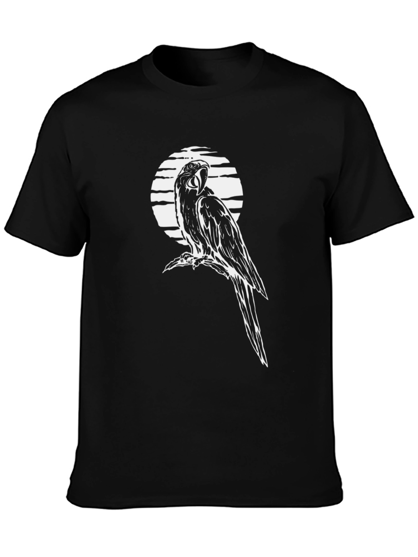Black Parrot Graphic Tee - Men's Black T-Shirt view 3