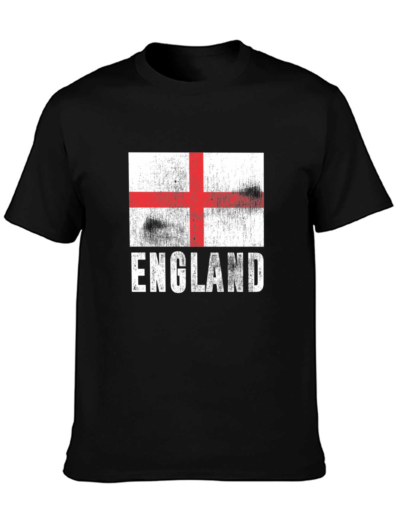 Black England Flag Graphic Tee - Stylish Mens T-Shirt view 3