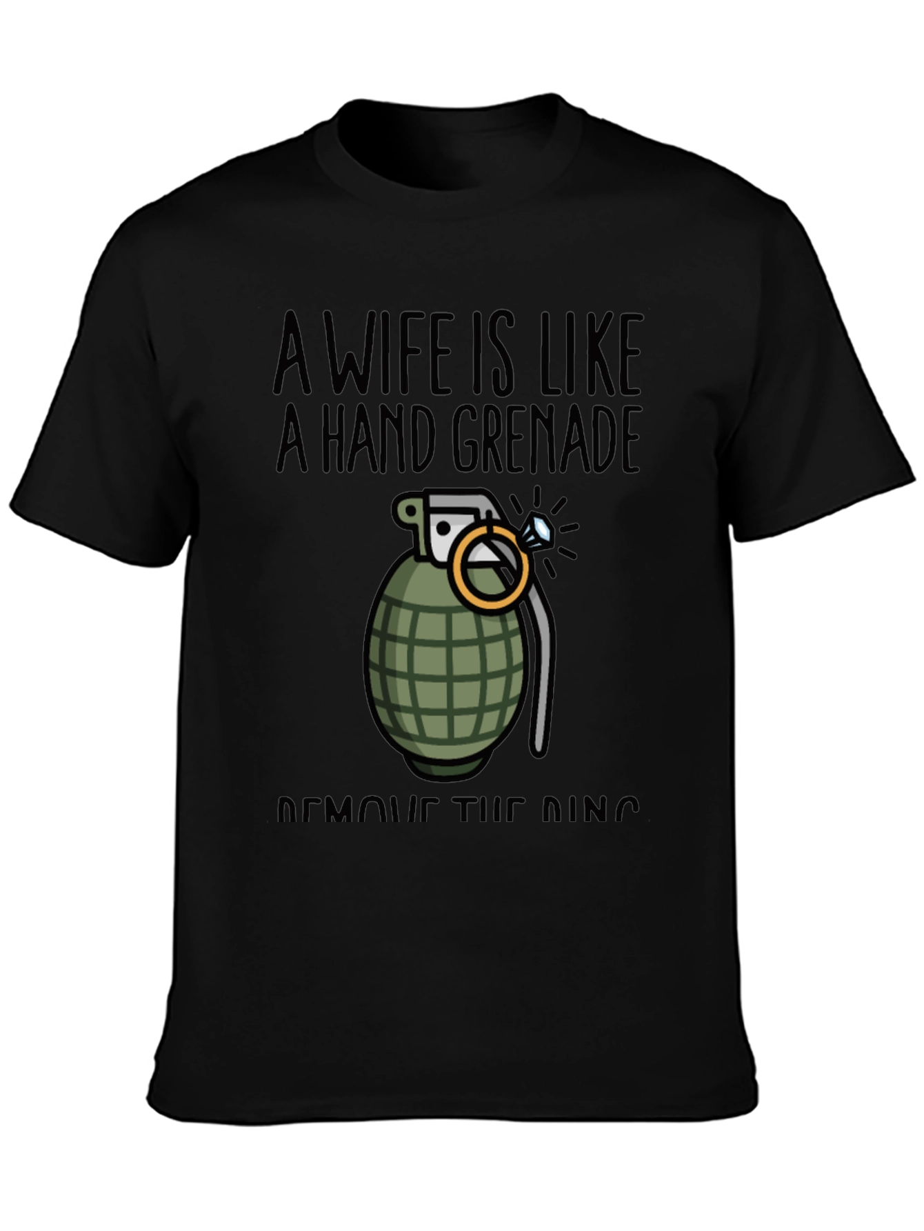 Black Wife Hand Grenade Graphic Tee - Funny T-Shirt view 3