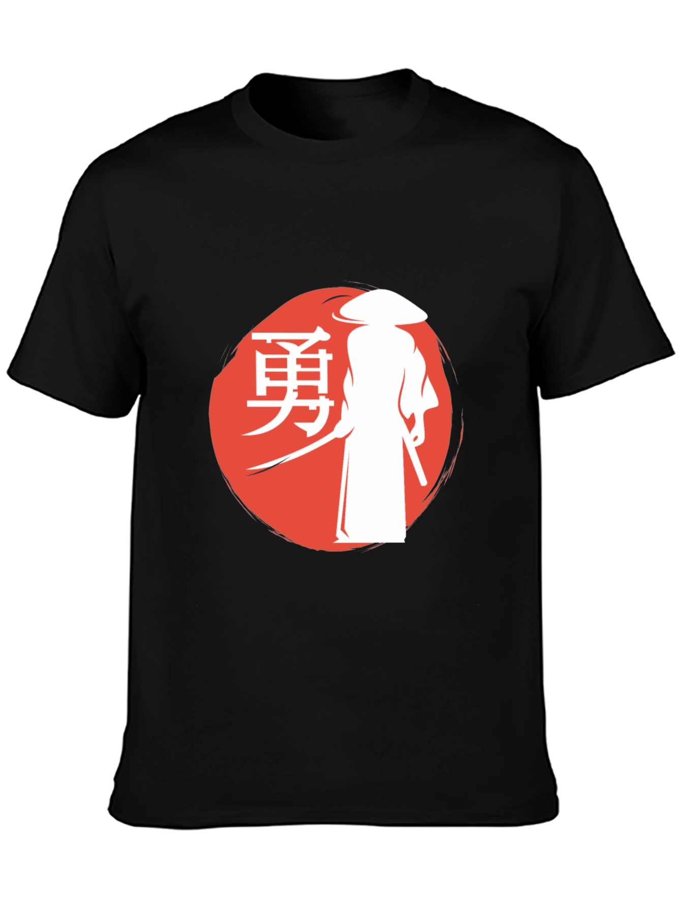 Black Samurai Graphic T-Shirt - Warrior Spirit Design view 3