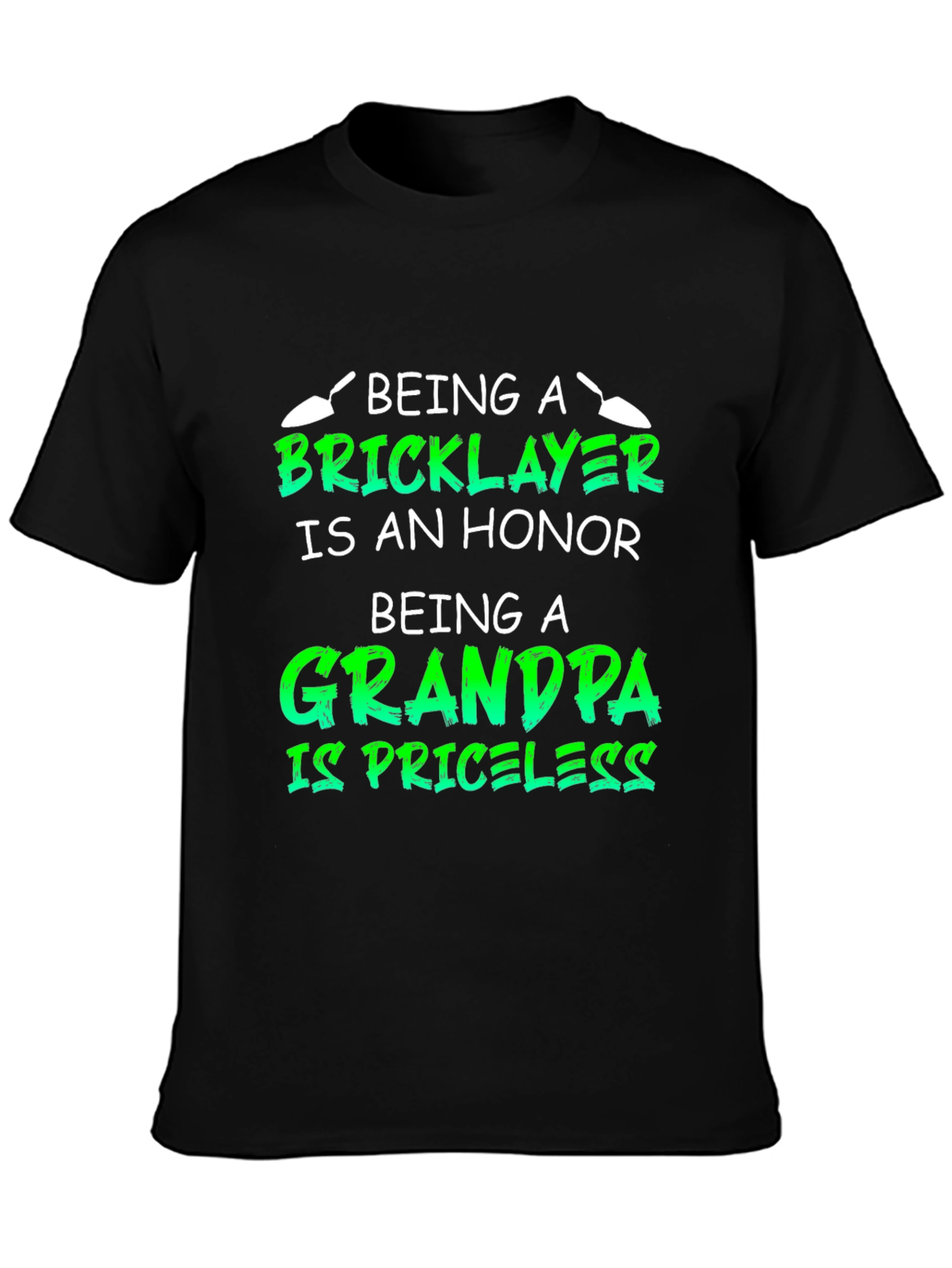 Black Bricklayer Grandpa Honor Priceless Black T-Shirt view 3