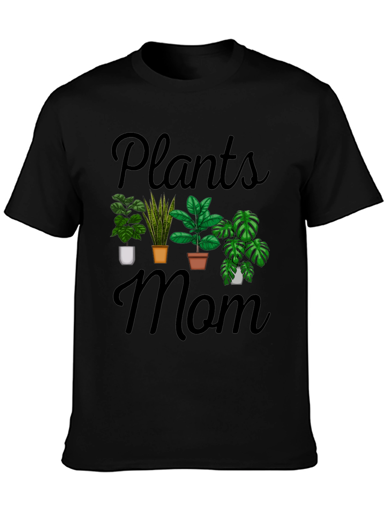 Black Plants Mom Graphic T-Shirt view 3