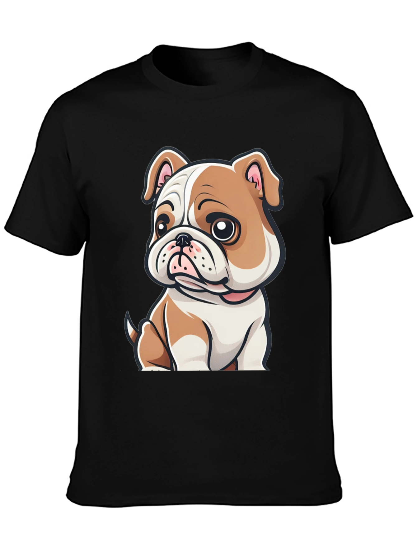Black Bulldog Puppy Graphic Tee - Cute Dog Lover Shirt view 3