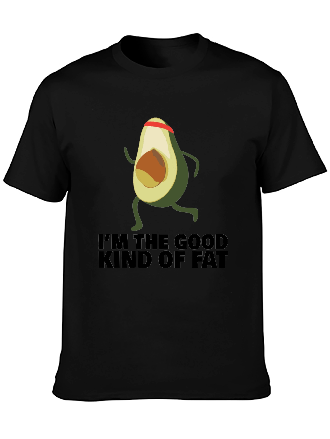 Black Avocado Running T-Shirt - I'm the Good Kind of Fat view 3