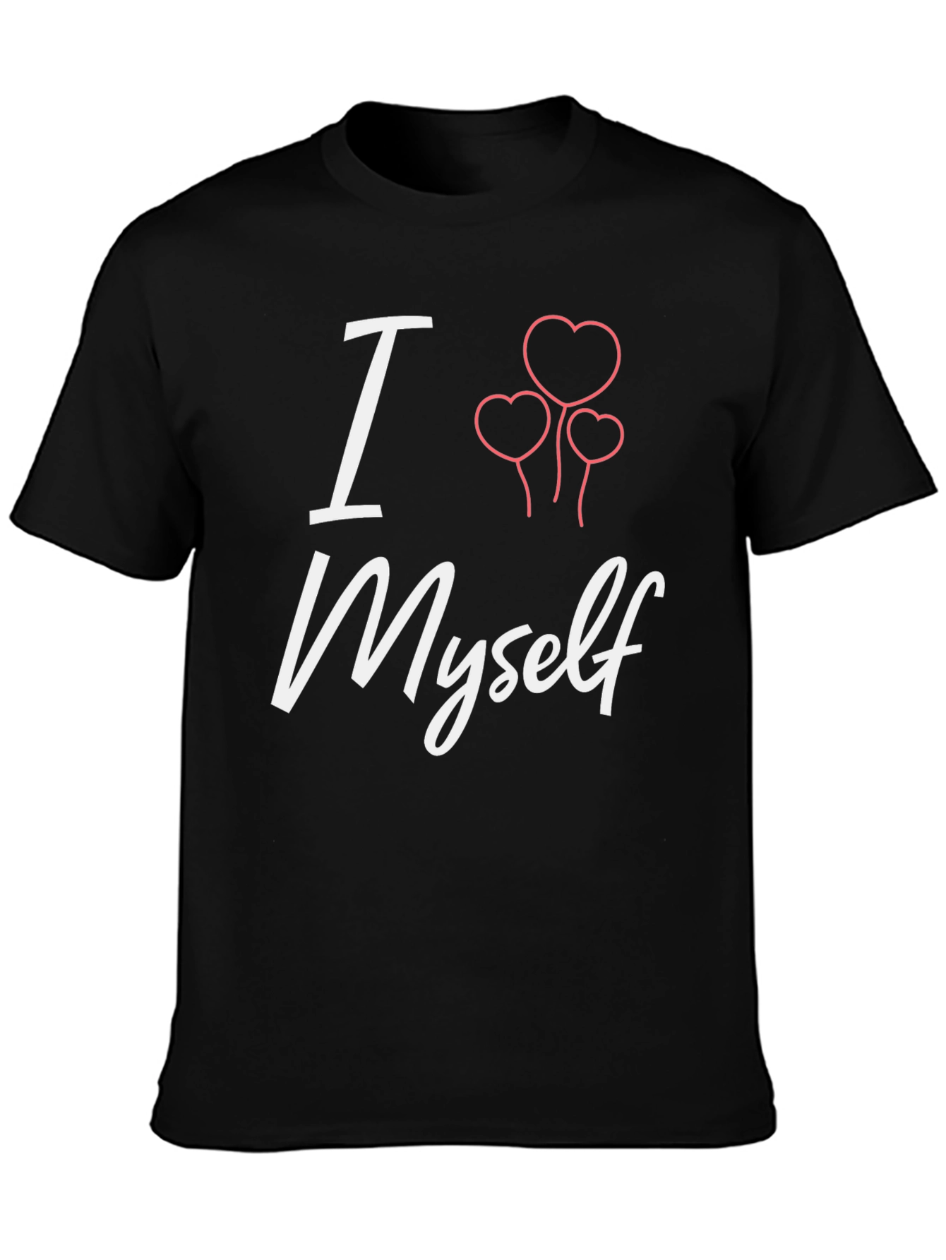 Black I Heart Myself T-Shirt - Black Tee with Cute Graphic view 3